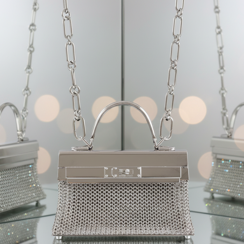 Hermès Kellymorphose Sterling Silver Sac Bijou Chaine