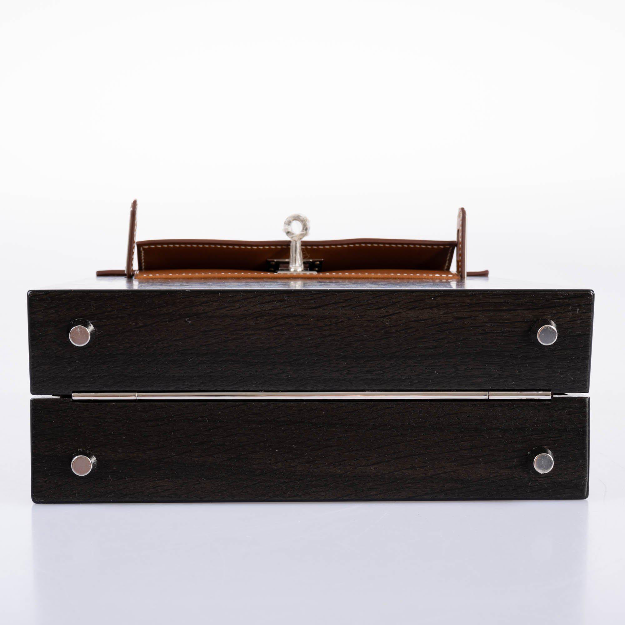 Hermès Kellywood 22 Bog Oak, Aluminum & Barenia Leather Palladium Hardware
