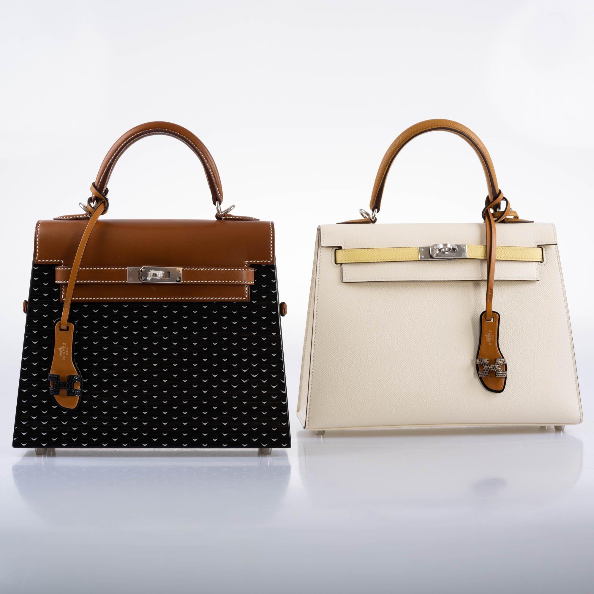 Hermès Kellywood 22 Bog Oak, Aluminum & Barenia Leather Palladium Hardware