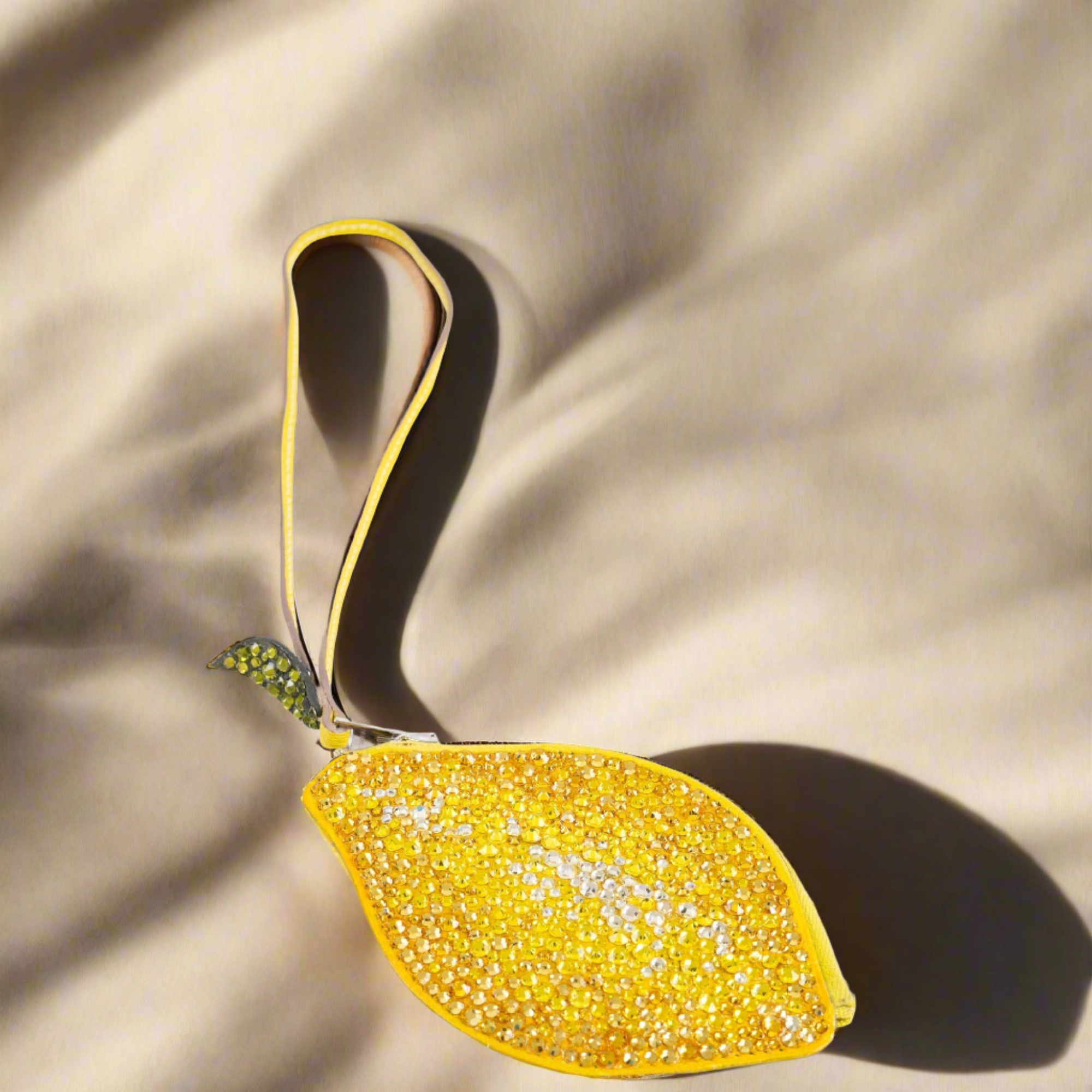 Hermès Lemon Tutti Frutti Porte Monnaie Coin Purse with Custom Swarovski Crystals
