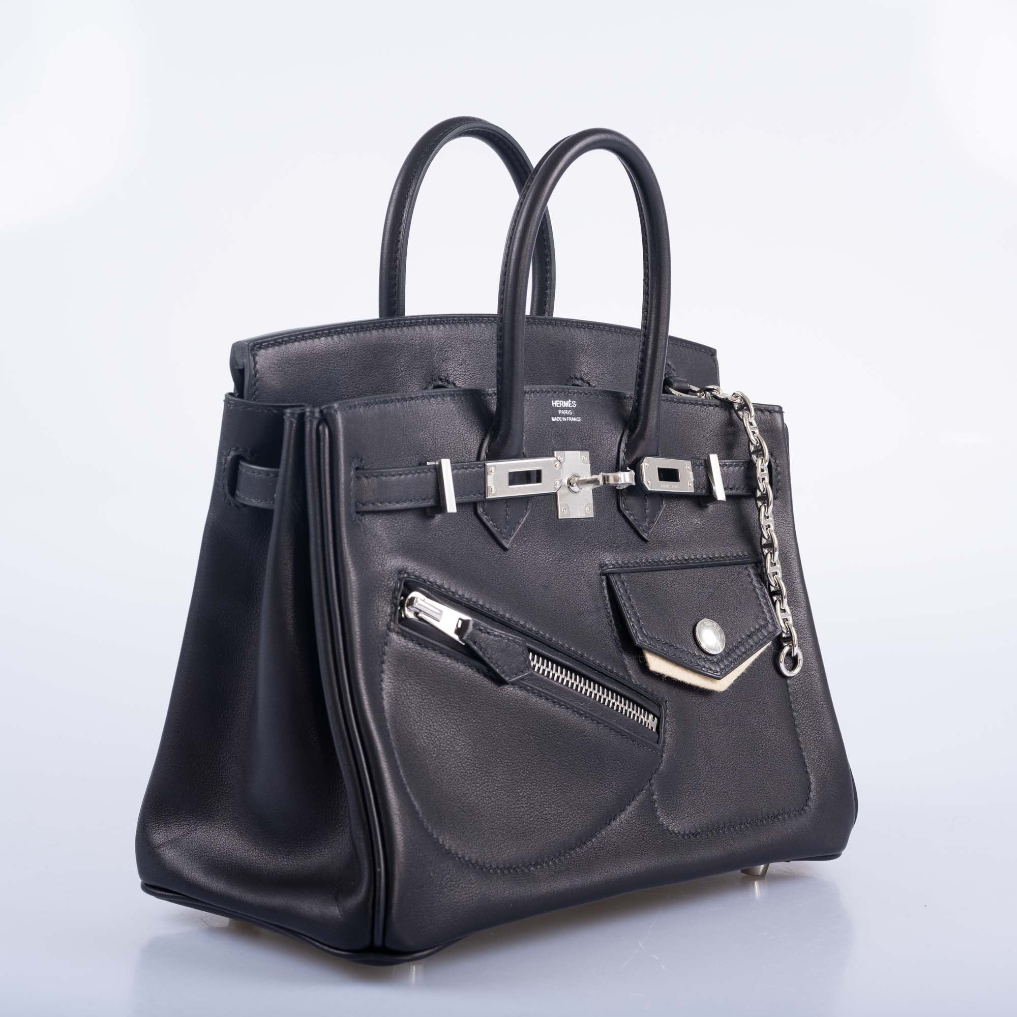 Hermès Limited Edition Birkin Rock 25 Black Volupto Palladium