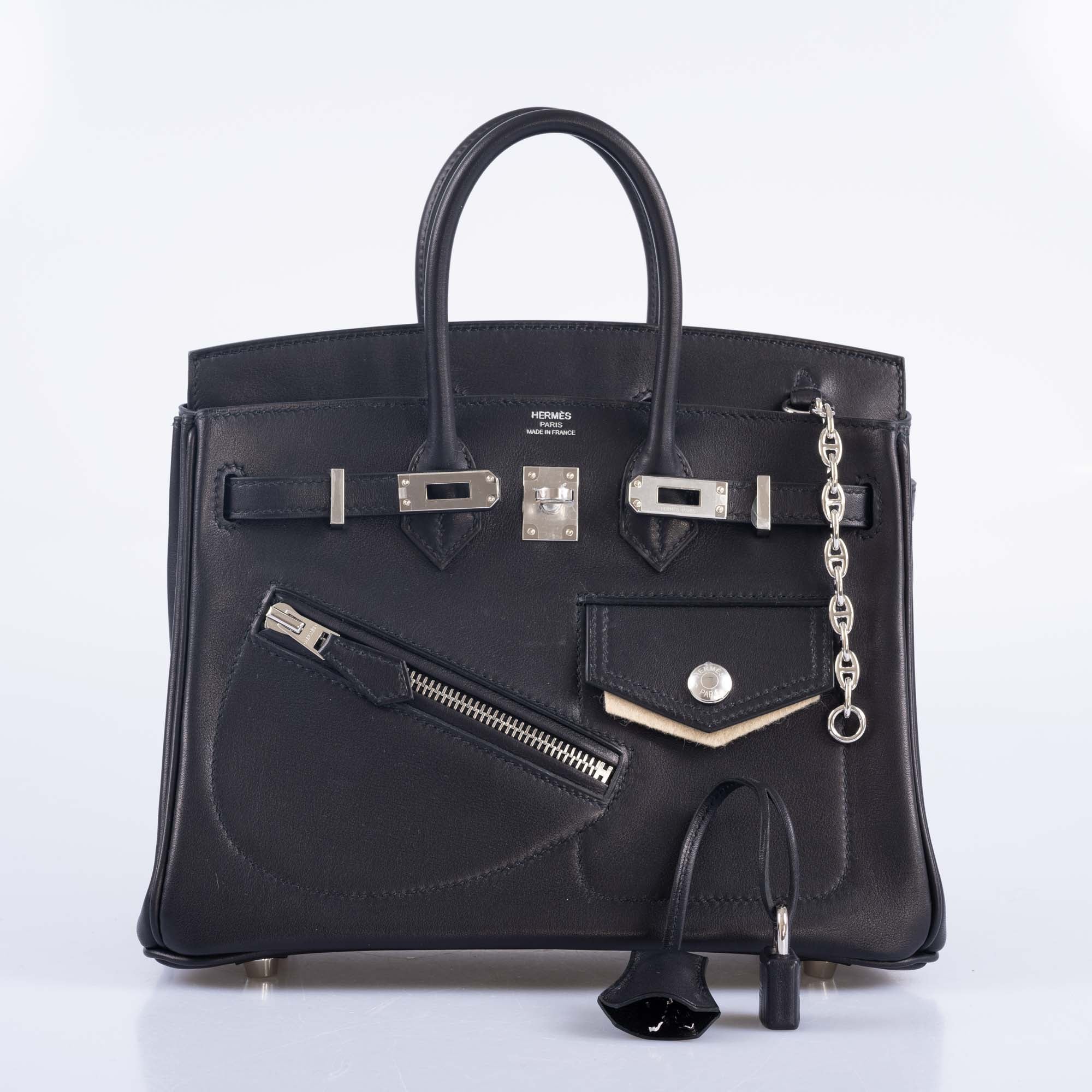 Hermès Limited Edition Birkin Rock 25 Black Volupto Palladium