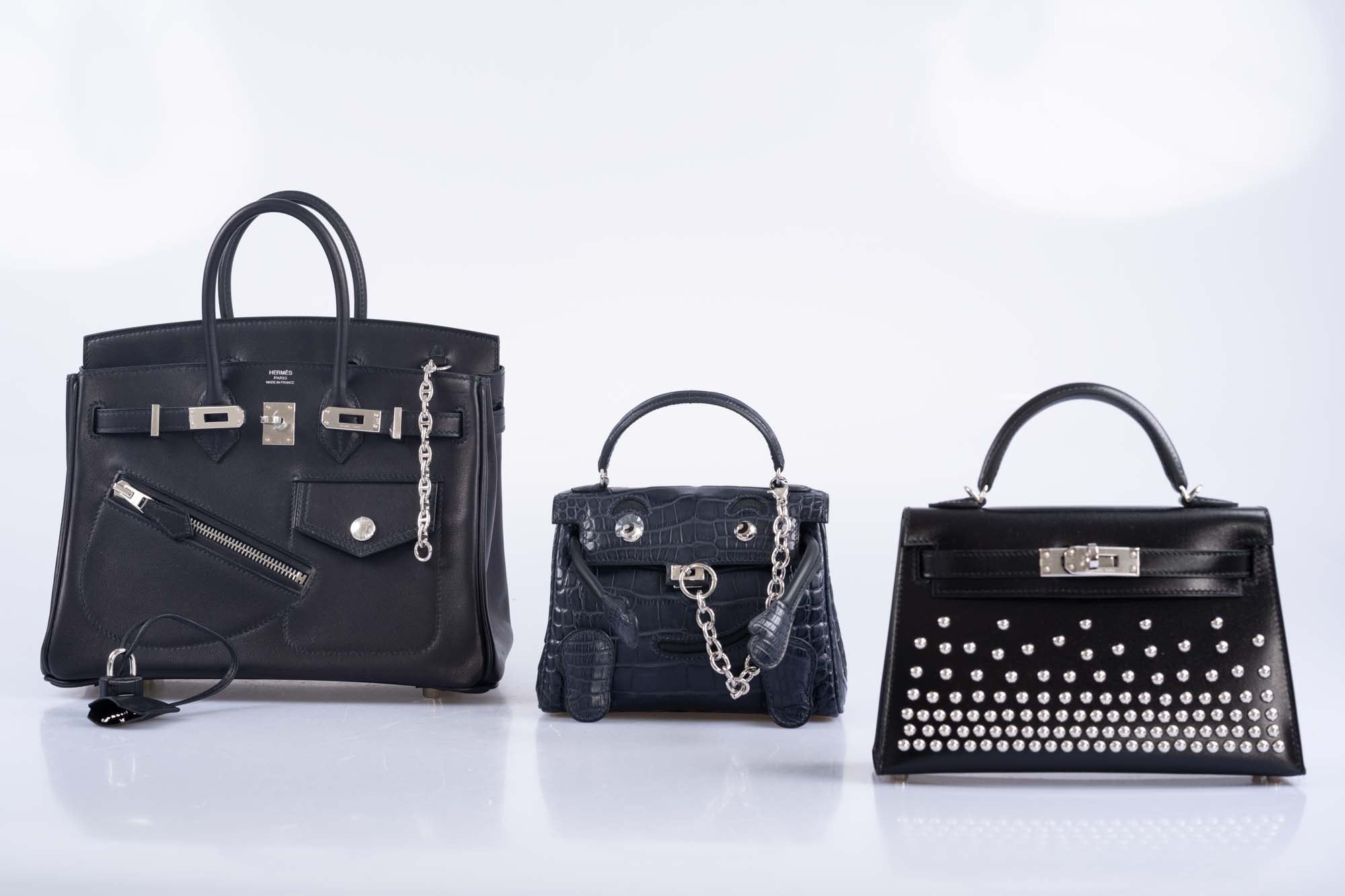 Hermès Limited Edition Birkin Rock 25 Black Volupto Palladium