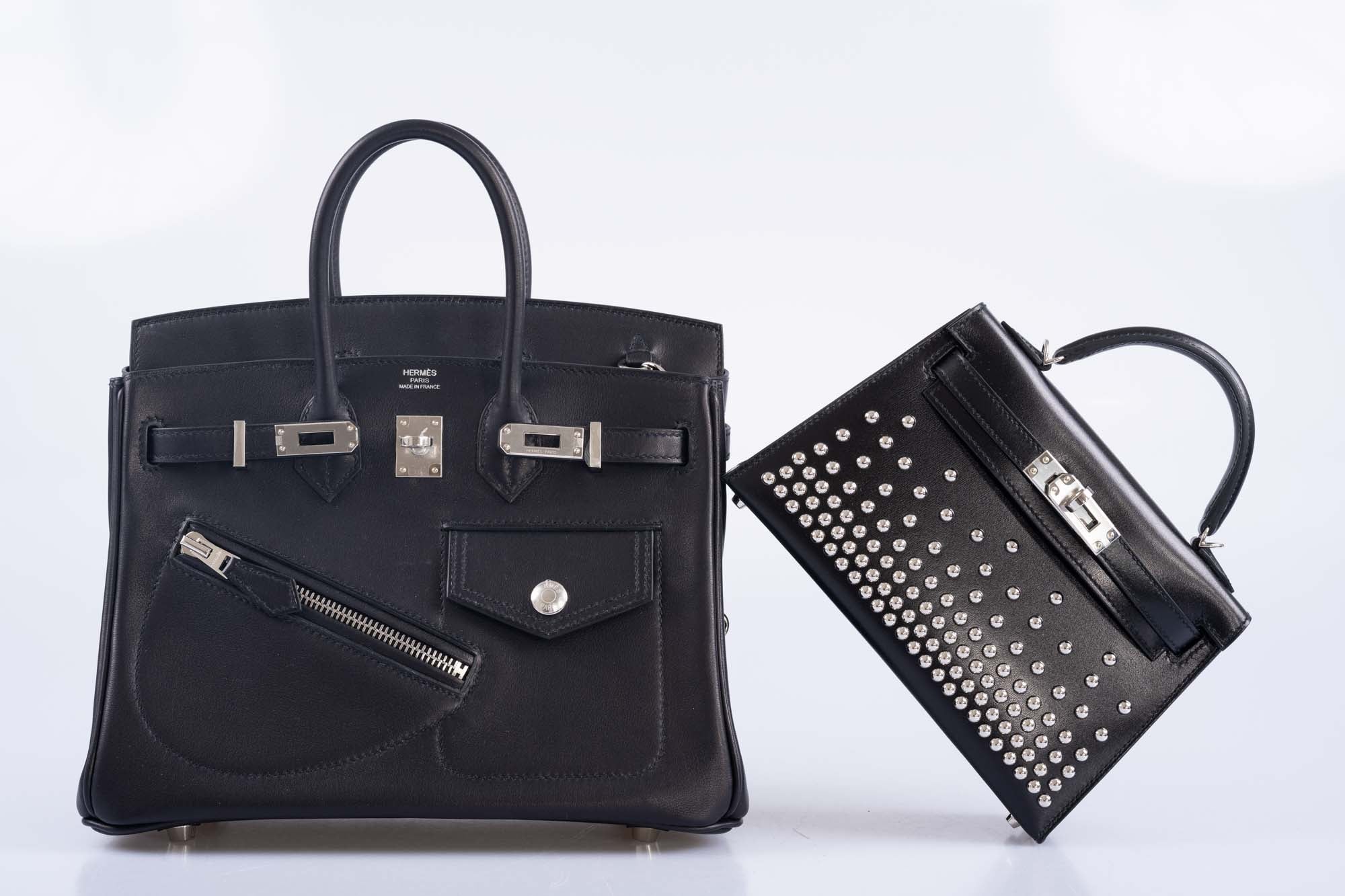 Hermès Limited Edition Birkin Rock 25 Black Volupto Palladium
