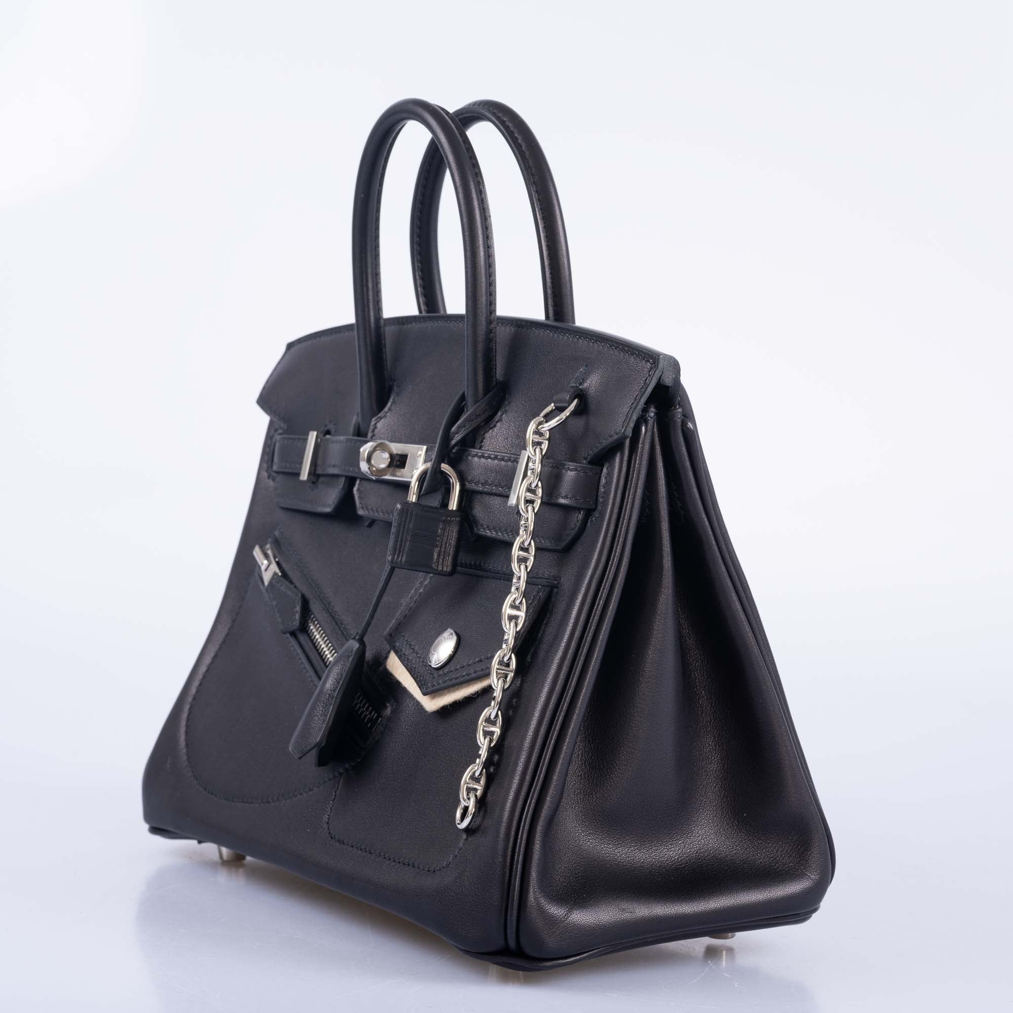 Hermès Limited Edition Birkin Rock 25 Black Volupto Palladium