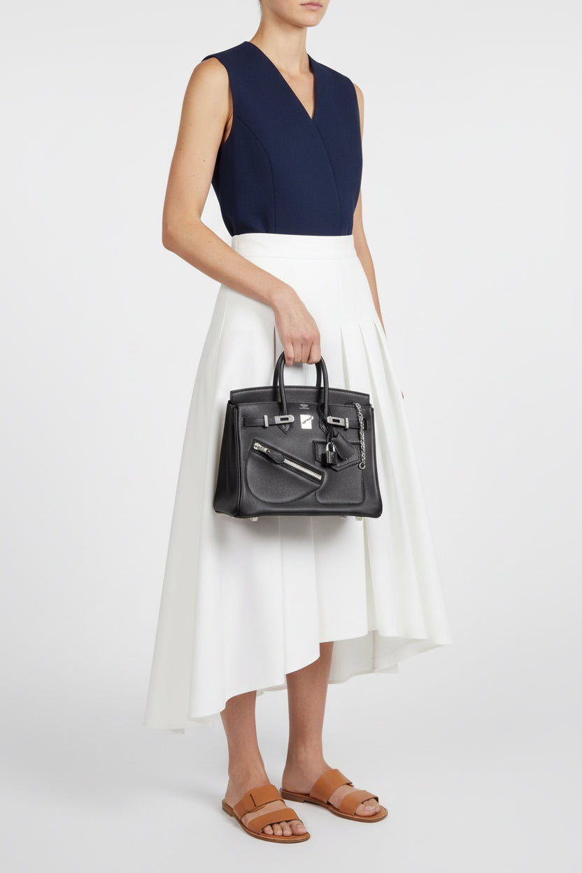 Hermès Limited Edition Birkin Rock 25 Black Volupto Palladium