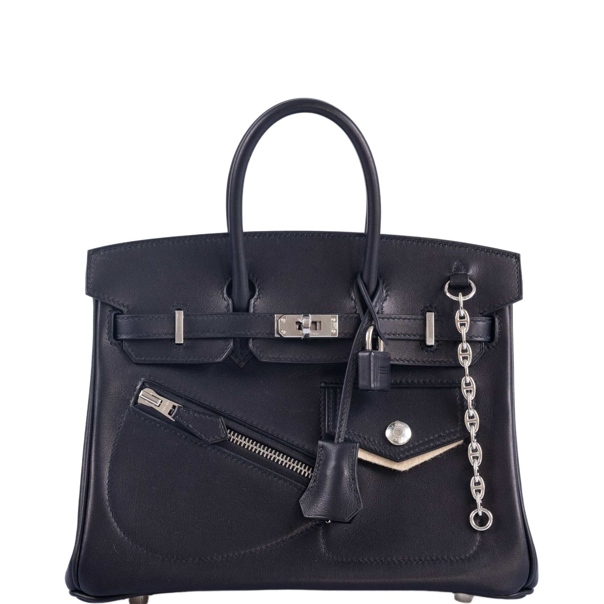 Hermès Limited Edition Birkin Rock 25 Black Volupto Palladium