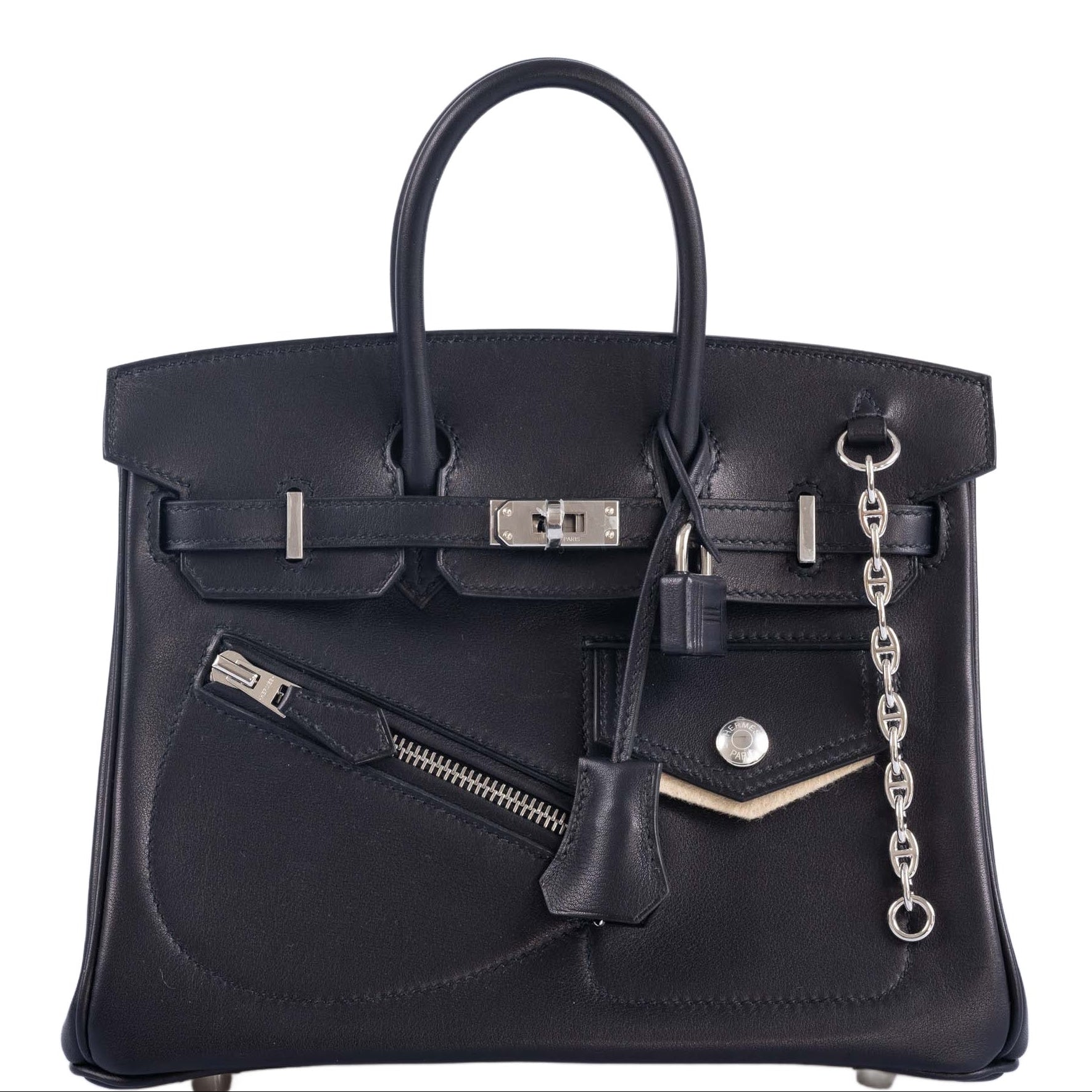 Hermès Limited Edition Birkin Rock 25 Black Volupto Palladium