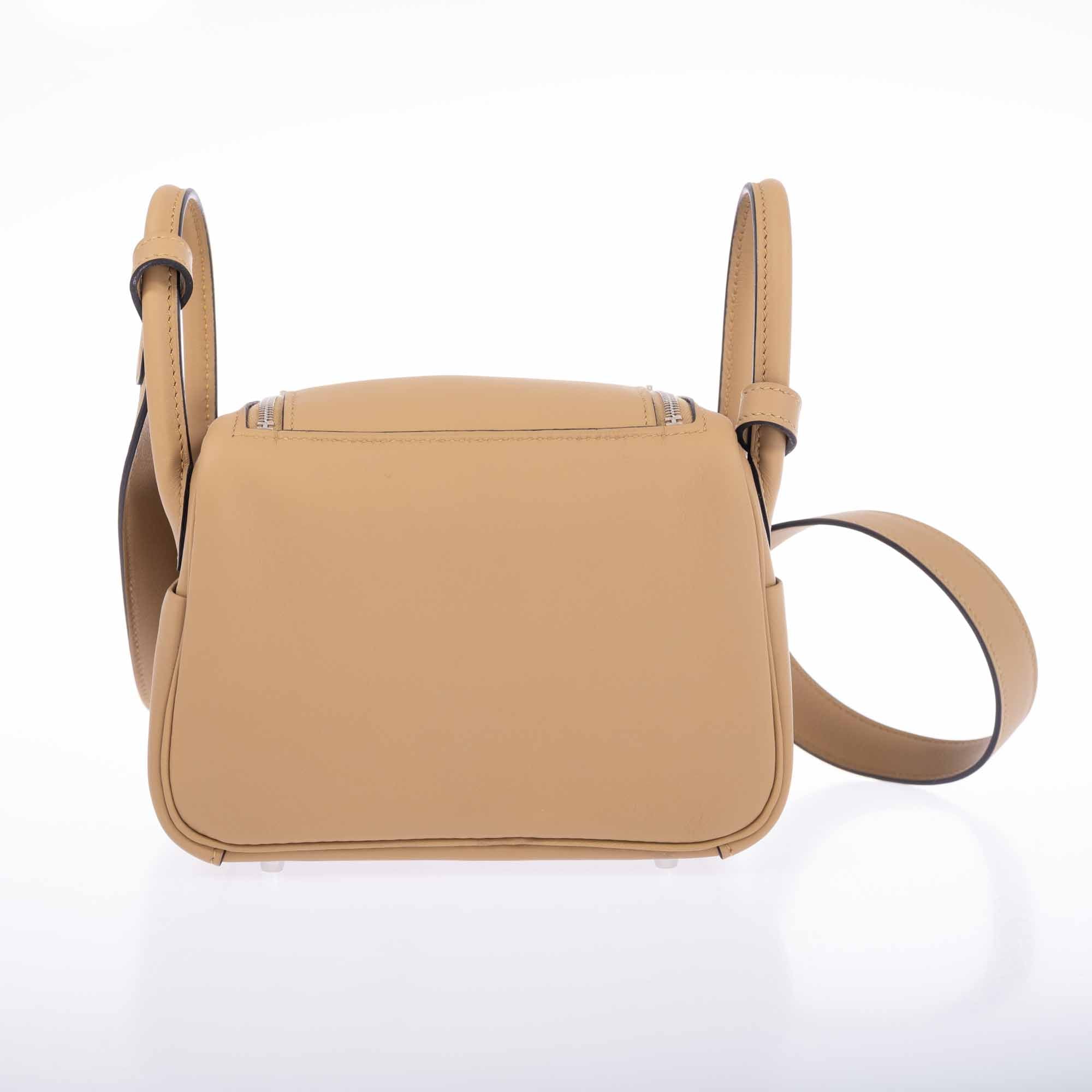 Hermès Lindy Mini II Poussier Swift Electrum Hardware