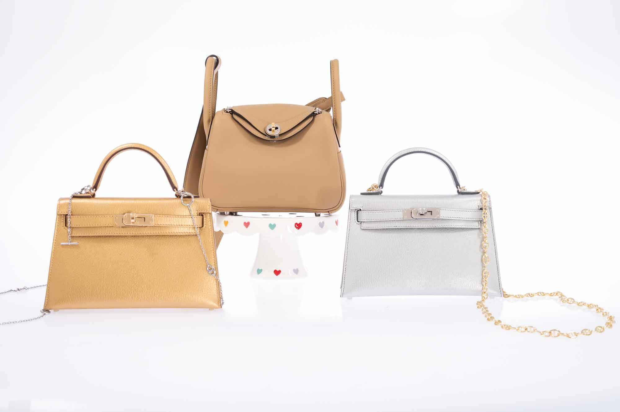 Hermès Lindy Mini II Poussier Swift Electrum Hardware