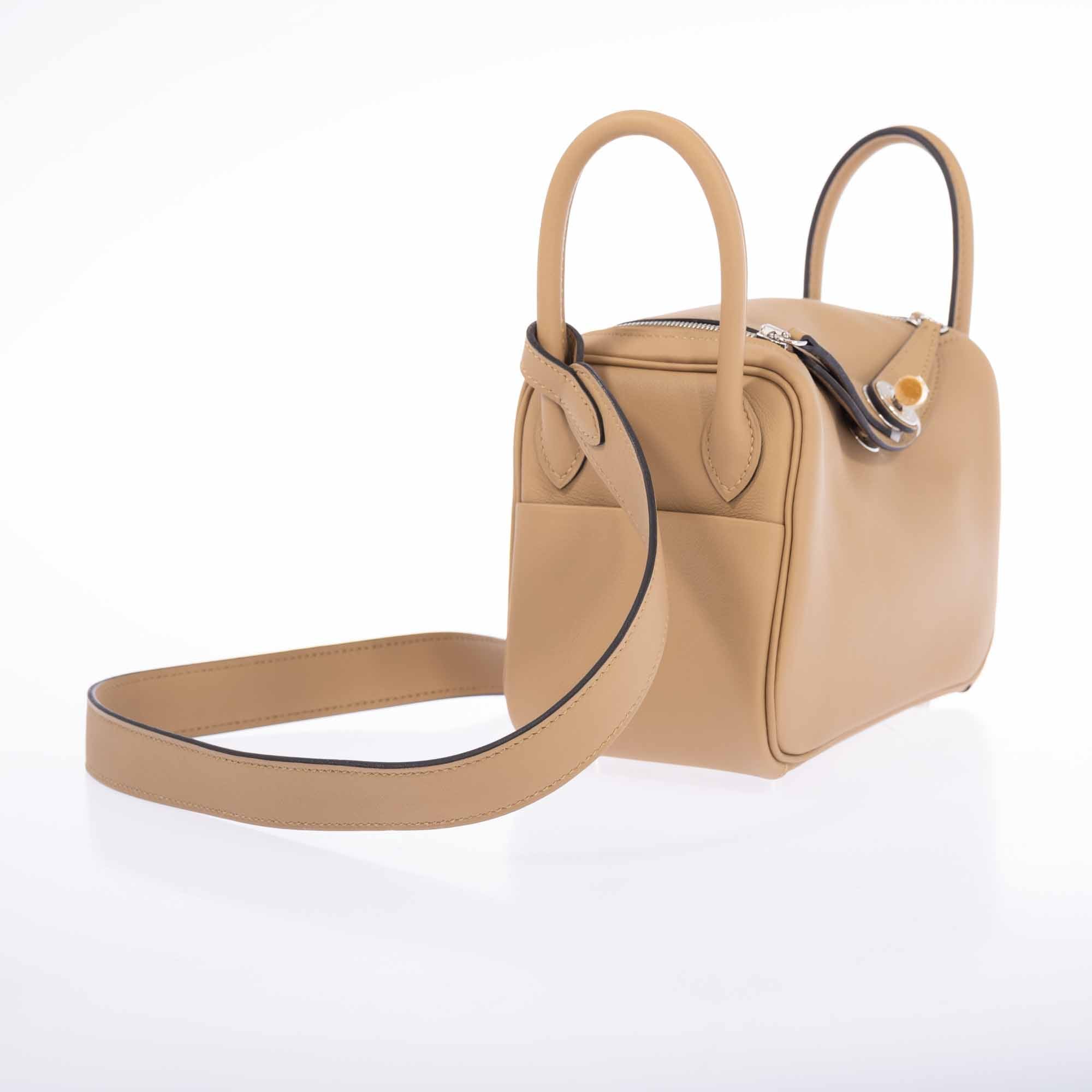 Hermès Lindy Mini II Poussier Swift Electrum Hardware