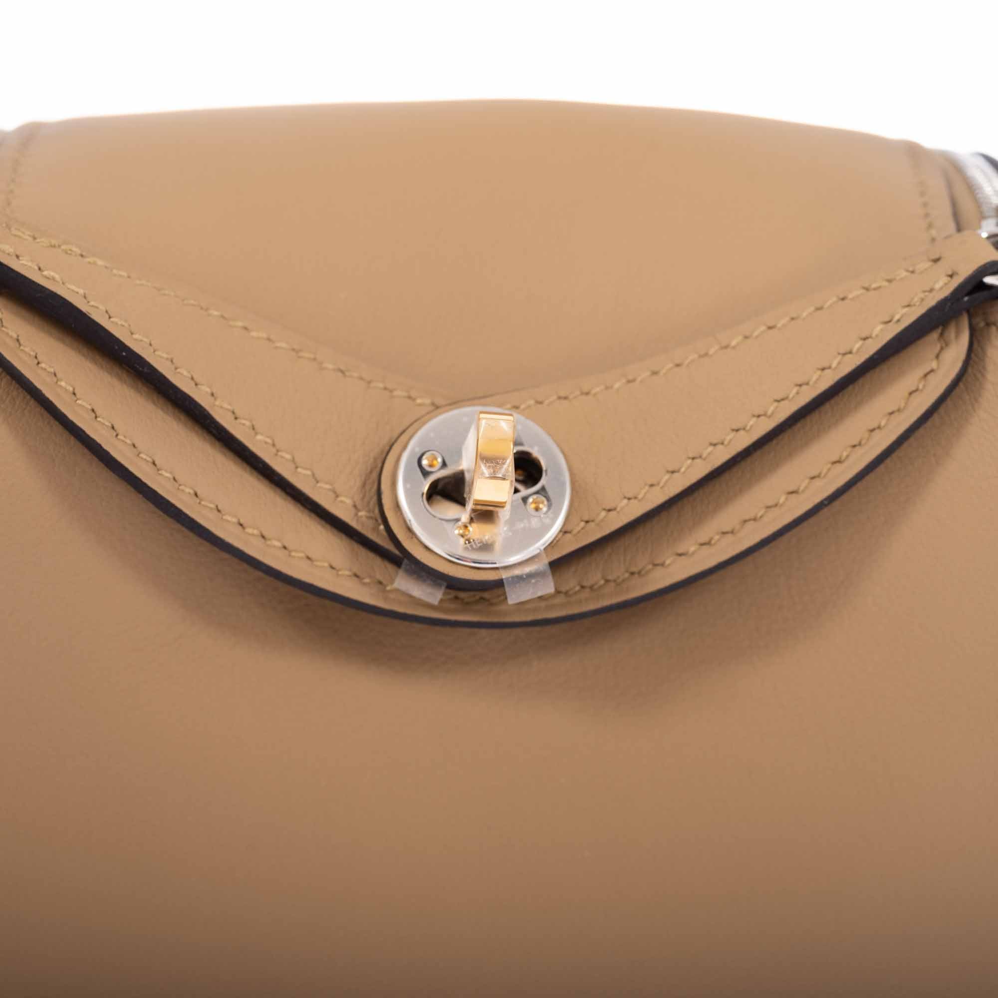 Hermès Lindy Mini II Poussier Swift Electrum Hardware