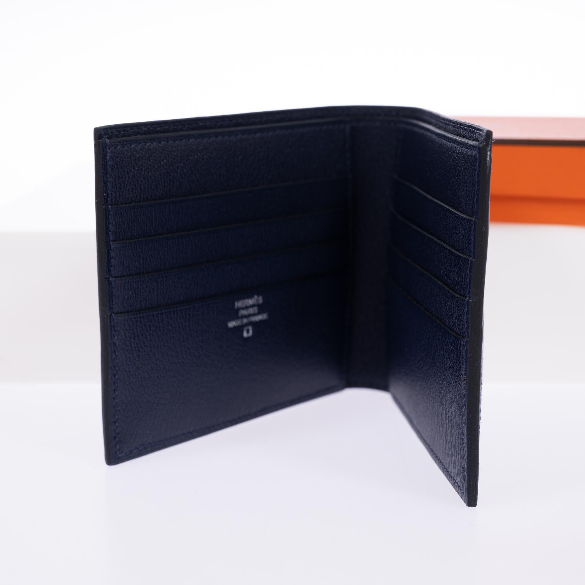 Hermès MC2 Bifold Wallet Matte Alligator Blue Indigo