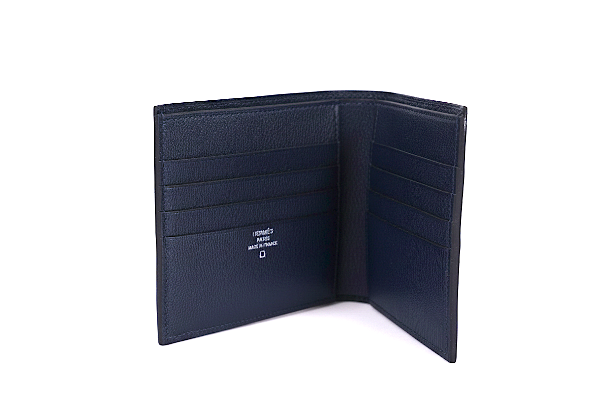 Hermès MC2 Bifold Wallet Matte Alligator Blue Indigo
