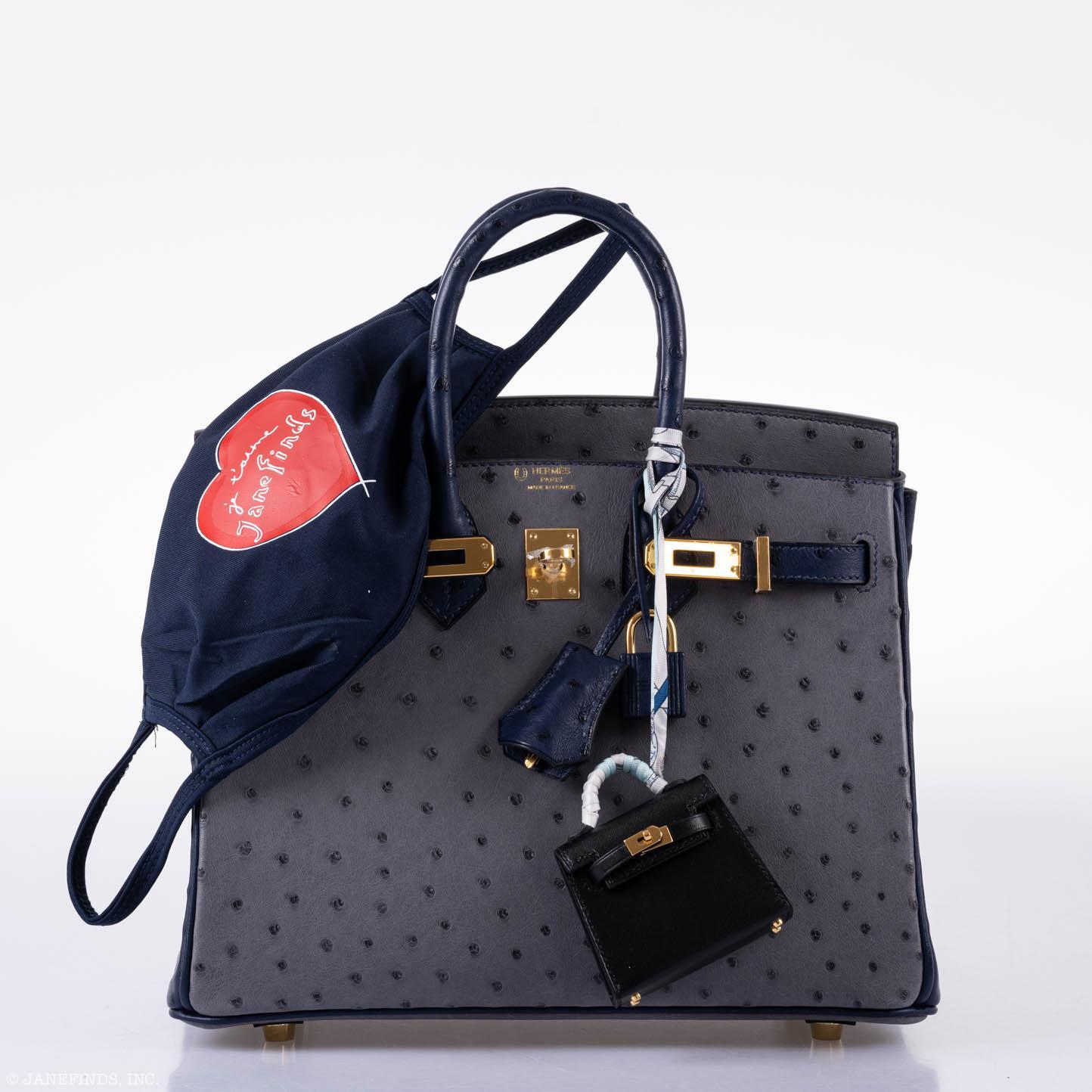 Hermès Micro Kelly Twilly Bag Charm Black Tadelakt Gold Hardware