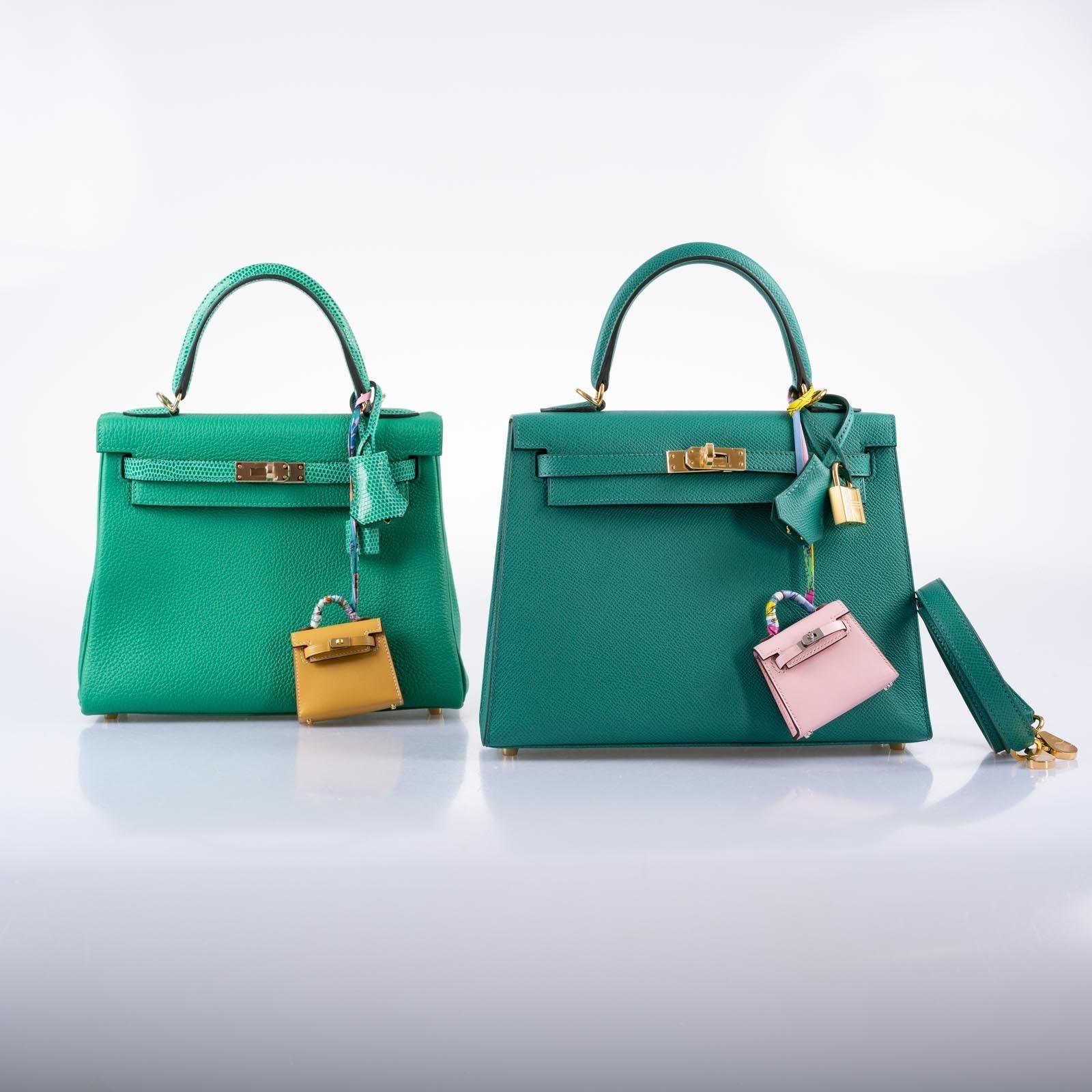 Hermès Micro Kelly Twilly Bag Charm Rose Sakura Tadelakt Palladium Hardware