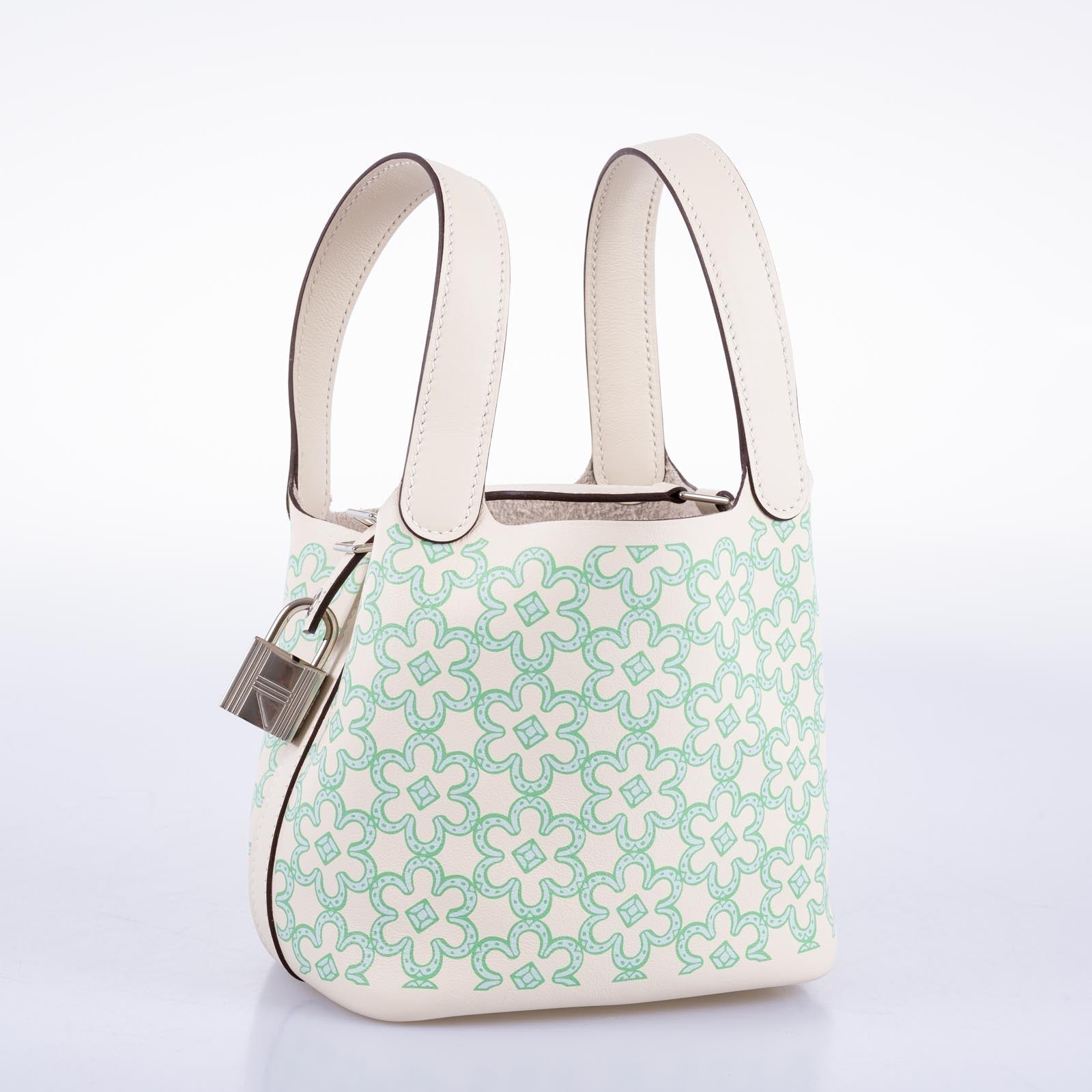 Hermès Micro Lucky Daisy Picotin Lock 14 Nata Swift Palladium Hardware