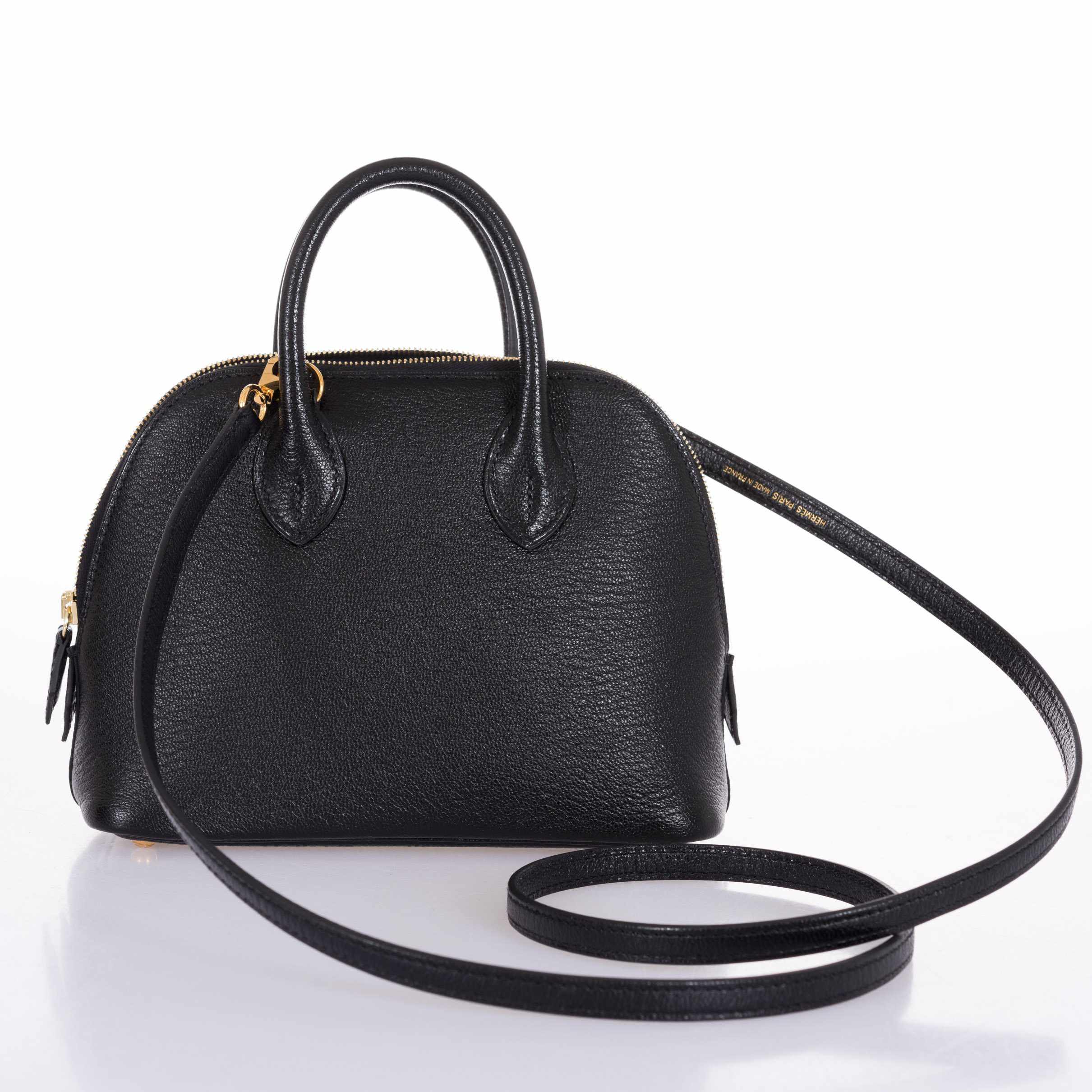 Hermès Mini Bolide 1923 Noir Mysore Chèvre Gold Hardware