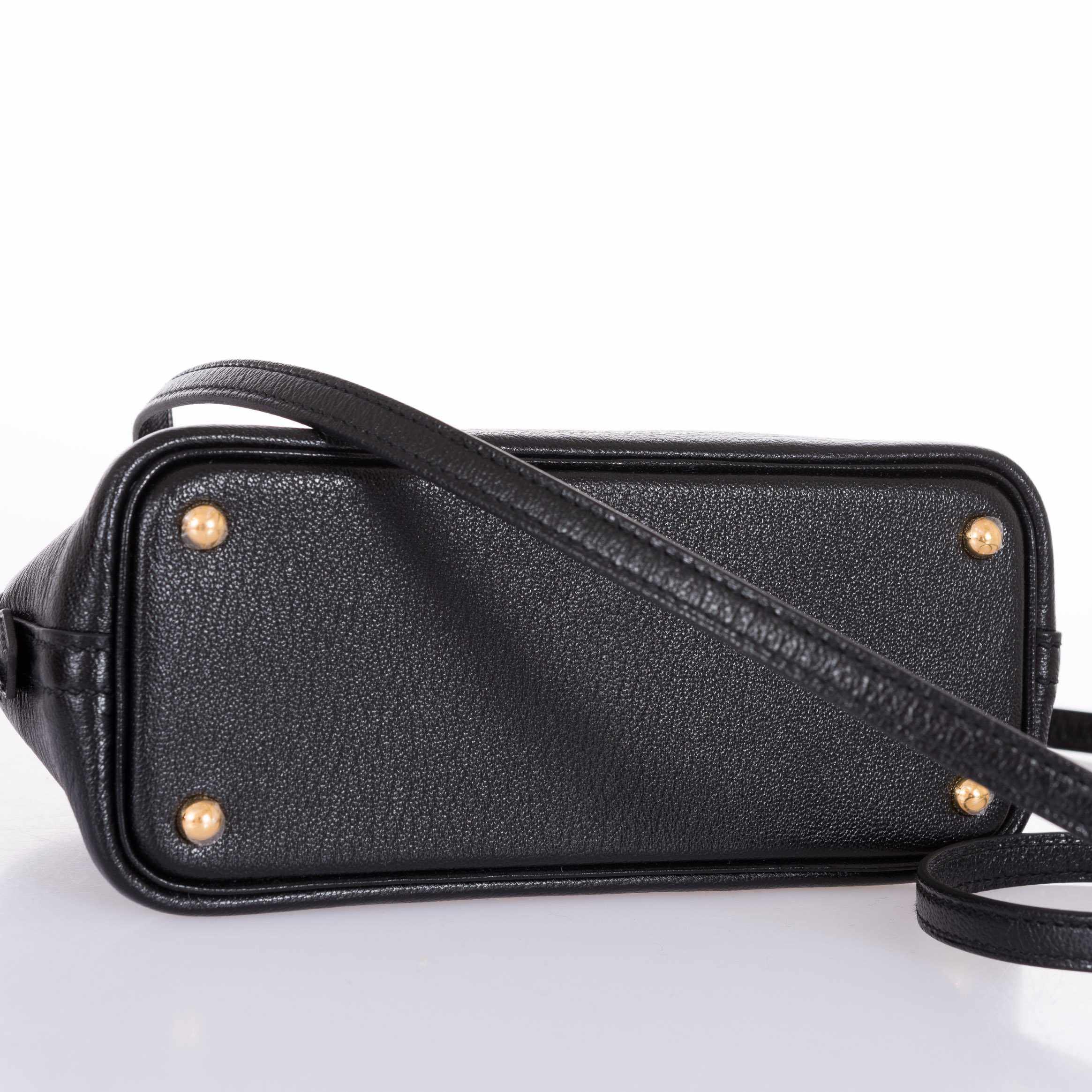 Hermès Mini Bolide 1923 Noir Mysore Chèvre Gold Hardware