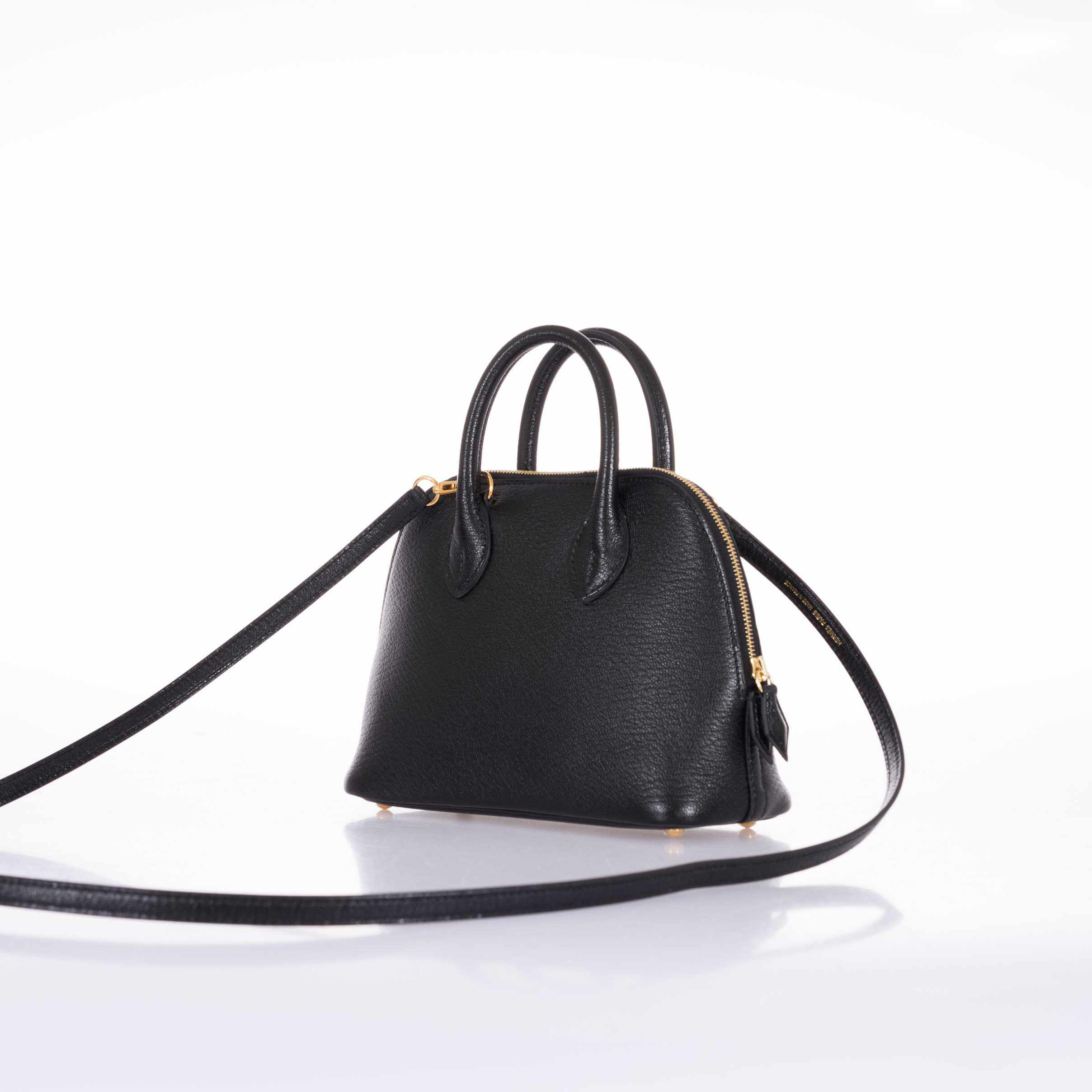 Hermès Mini Bolide 1923 Noir Mysore Chèvre Gold Hardware