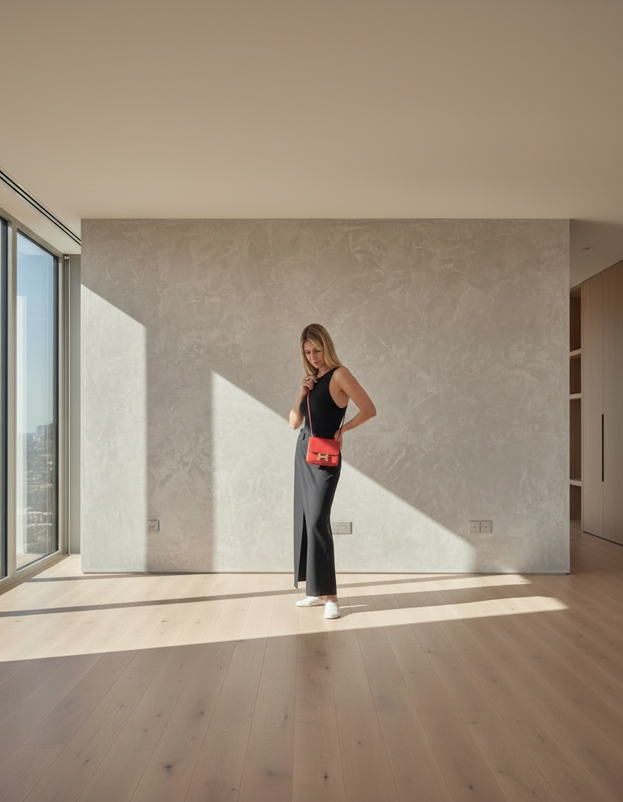 Hermès Mini Constance 18 Rouge Casaque Evercolor Gold Hardware