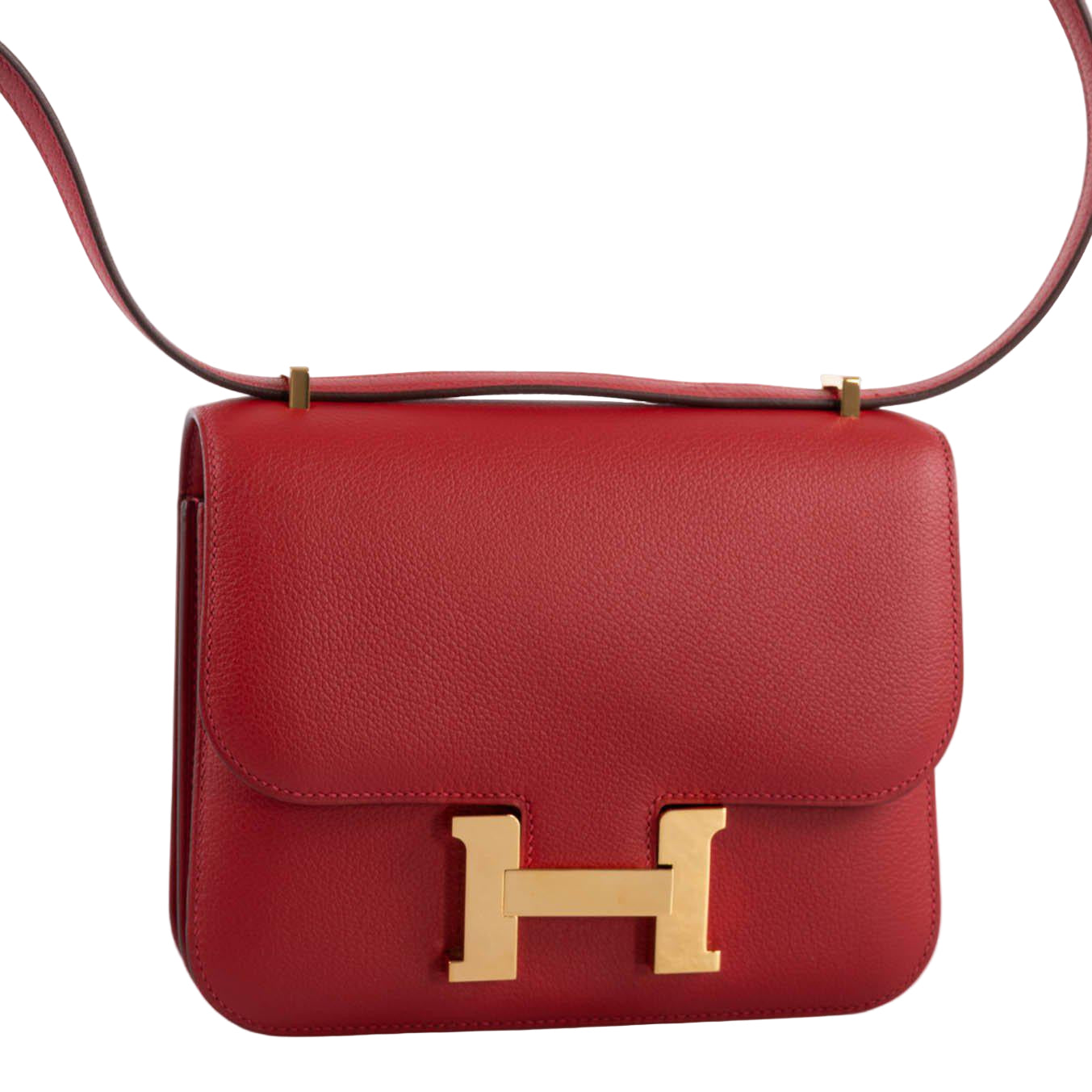 Hermès Mini Constance 18 Rouge Casaque Evercolor Gold Hardware