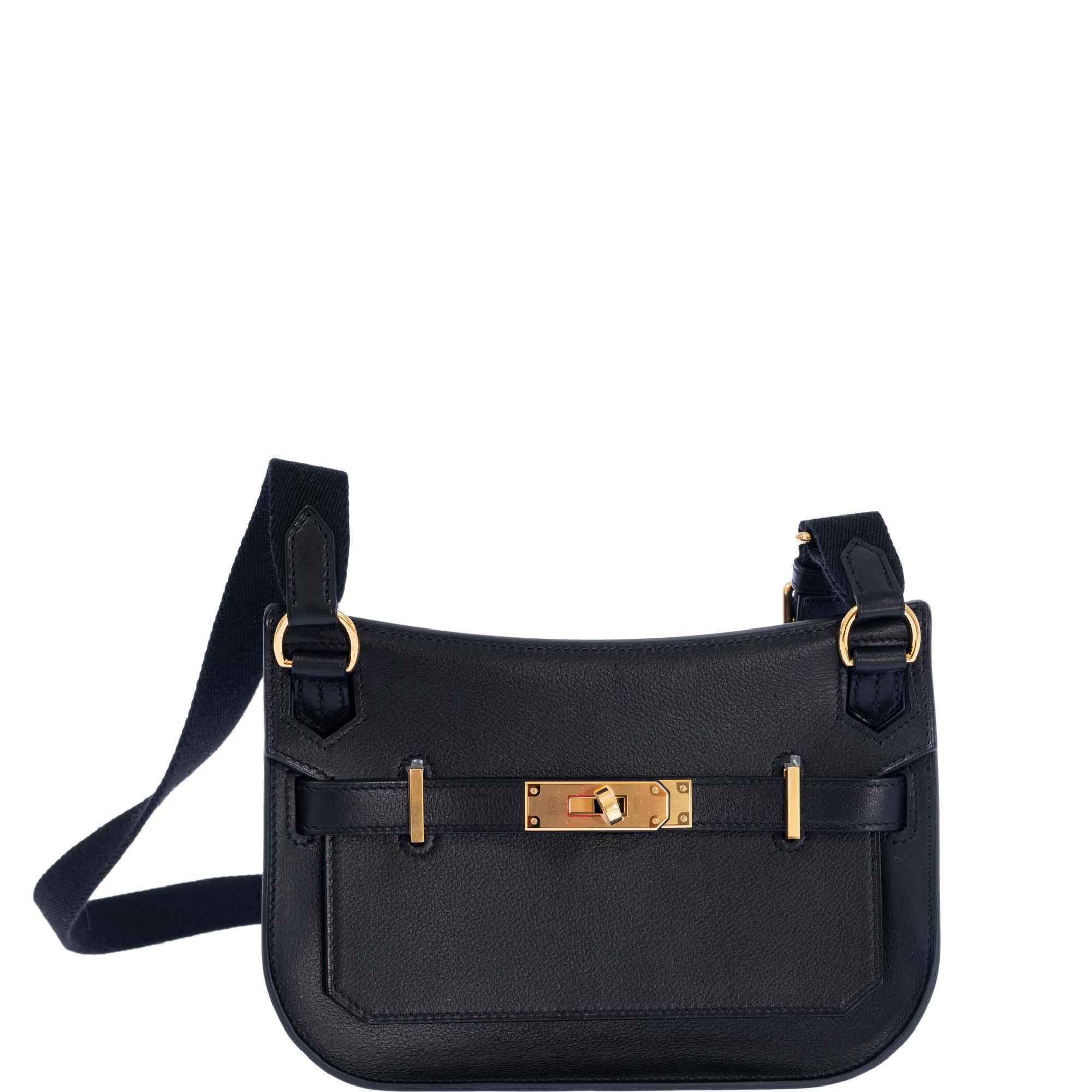 Hermès Mini Jypsiere Black Evercolor Gold Hardware