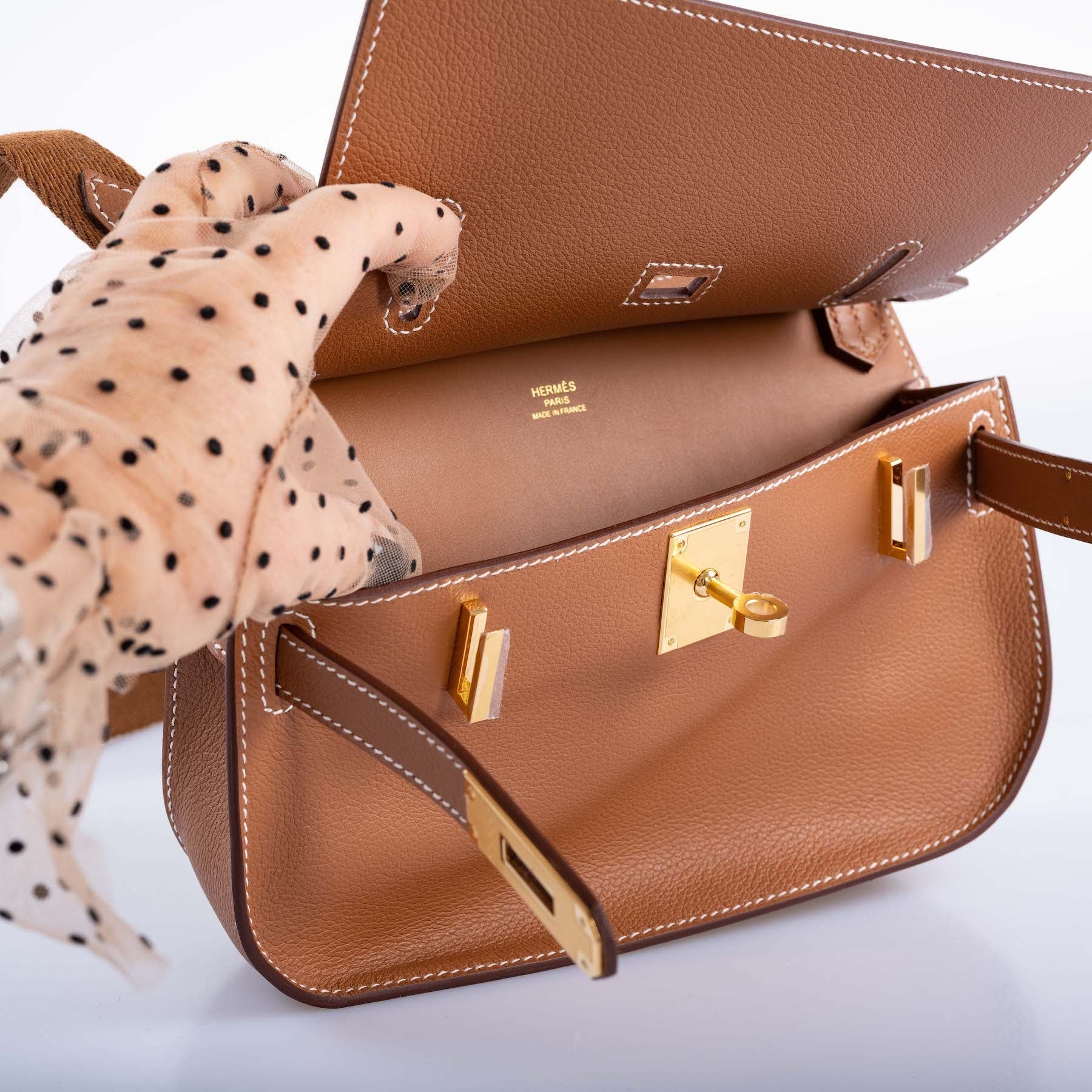 Hermès Mini Jypsiere Gold Evercolor Gold Hardware