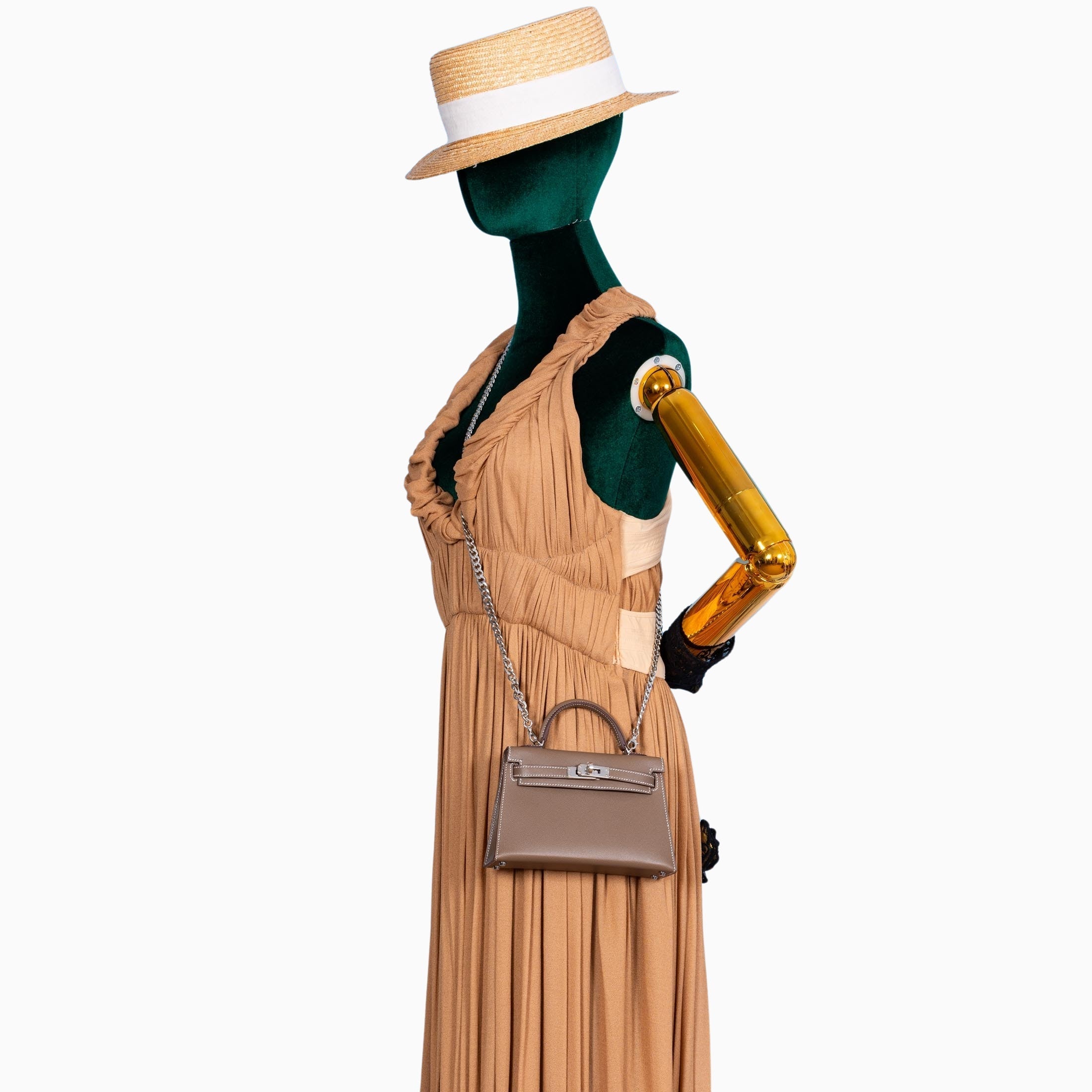 Hermès Mini Kelly 20 Etoupe Madame Palladium Hardware