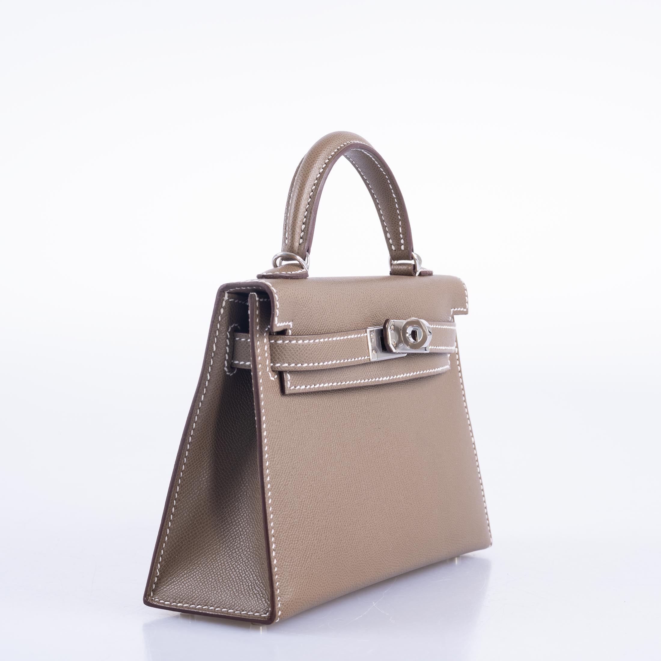 Hermès Mini Kelly 20 Etoupe Madame Palladium Hardware