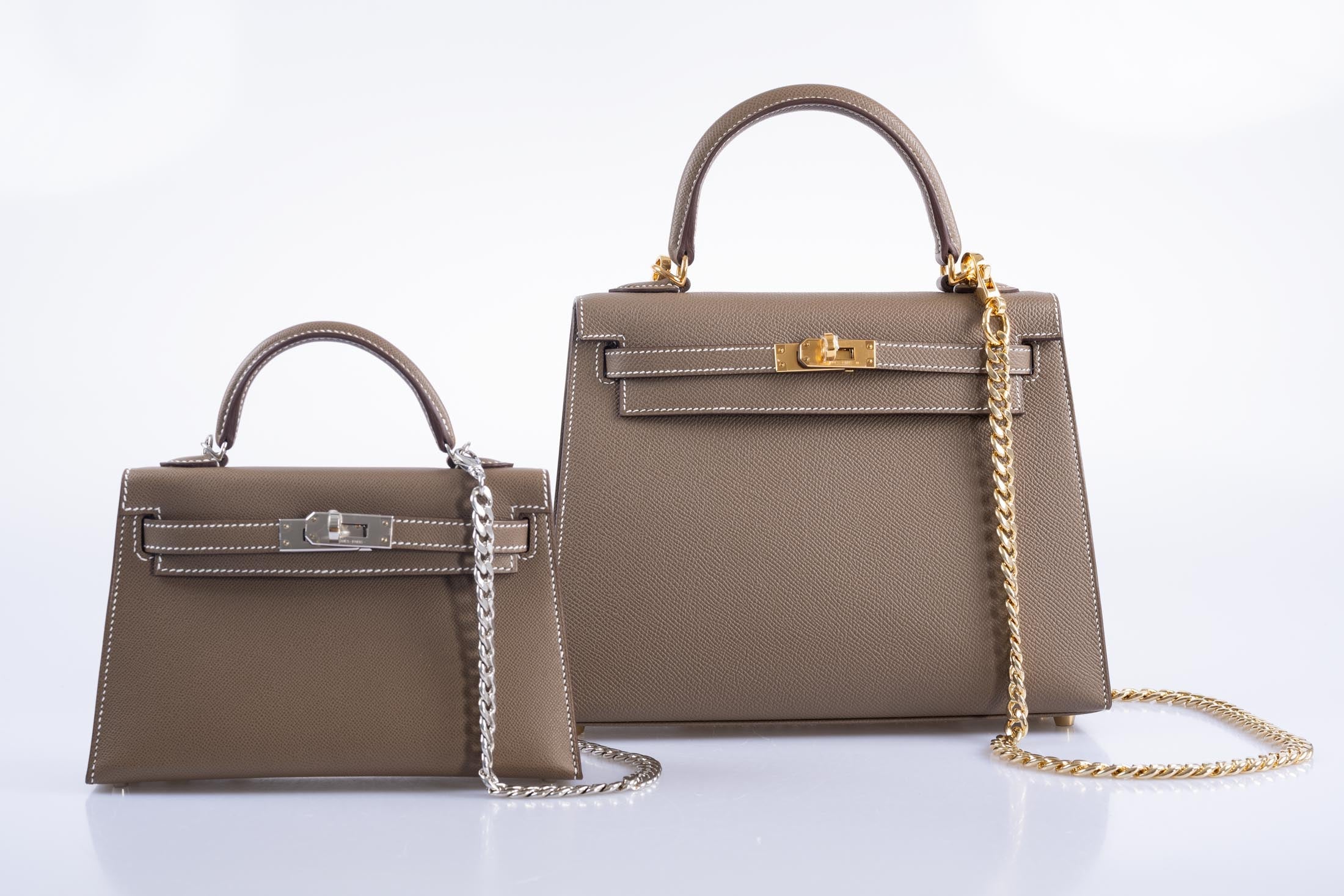 Hermès Mini Kelly 20 Etoupe Madame Palladium Hardware