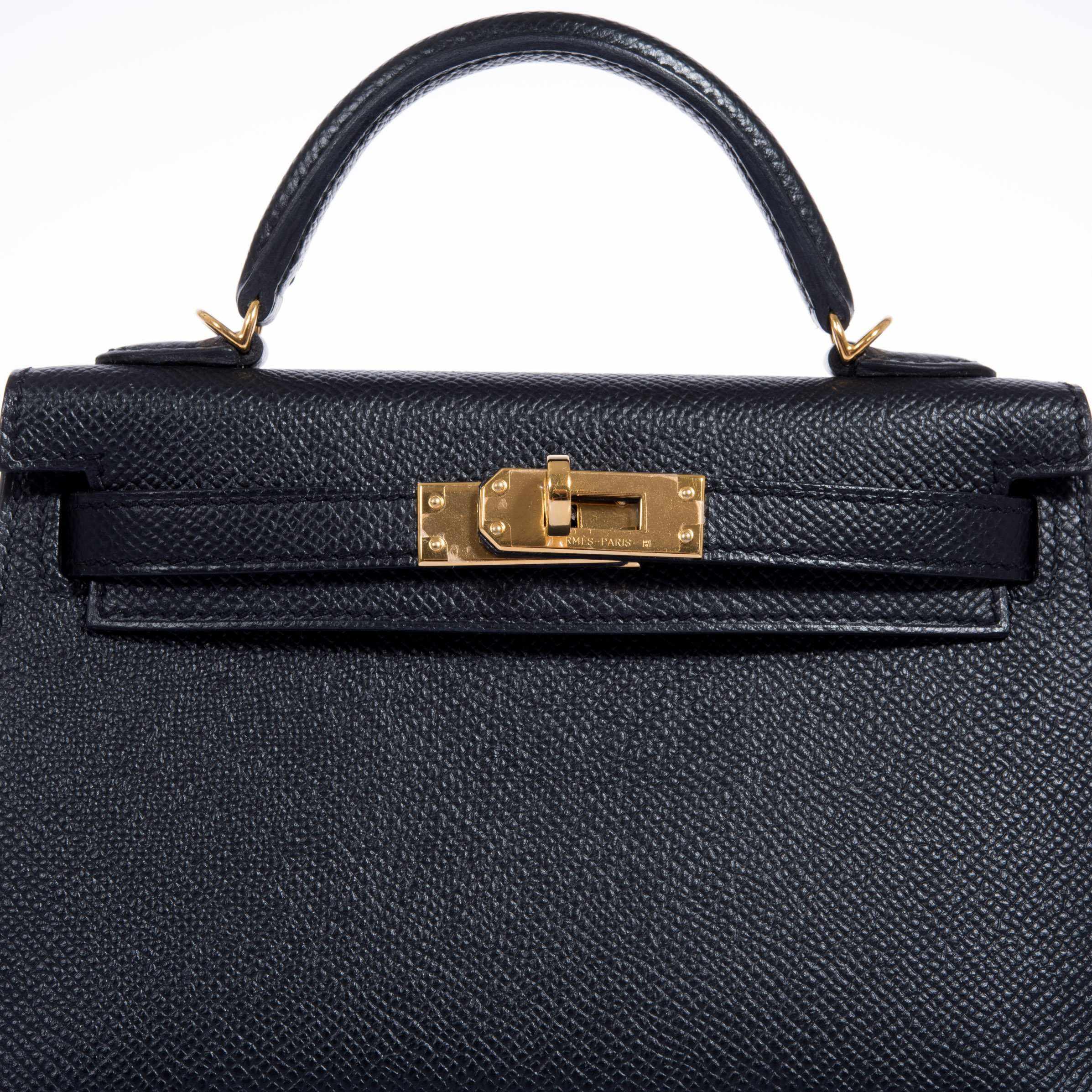 Hermès Mini Kelly 20 II Sellier Noir Epsom Gold Hardware