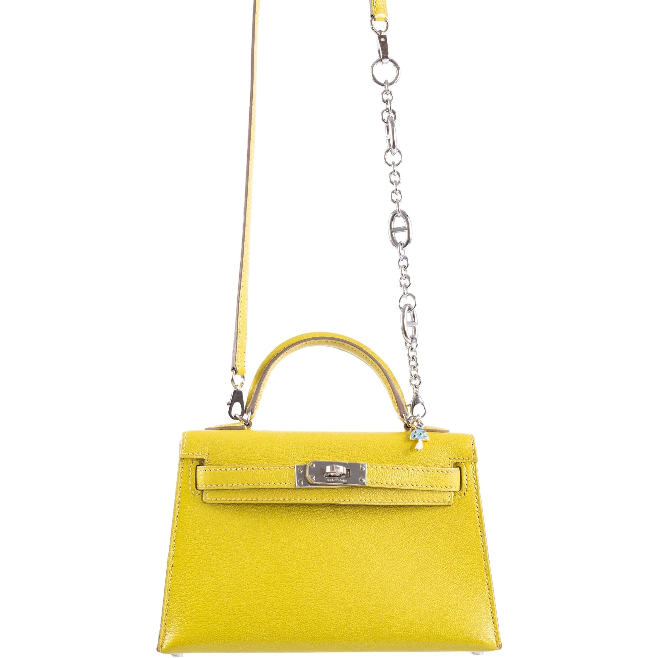 Hermès Mini Kelly 20 Lime Chèvre Palladium Hardware