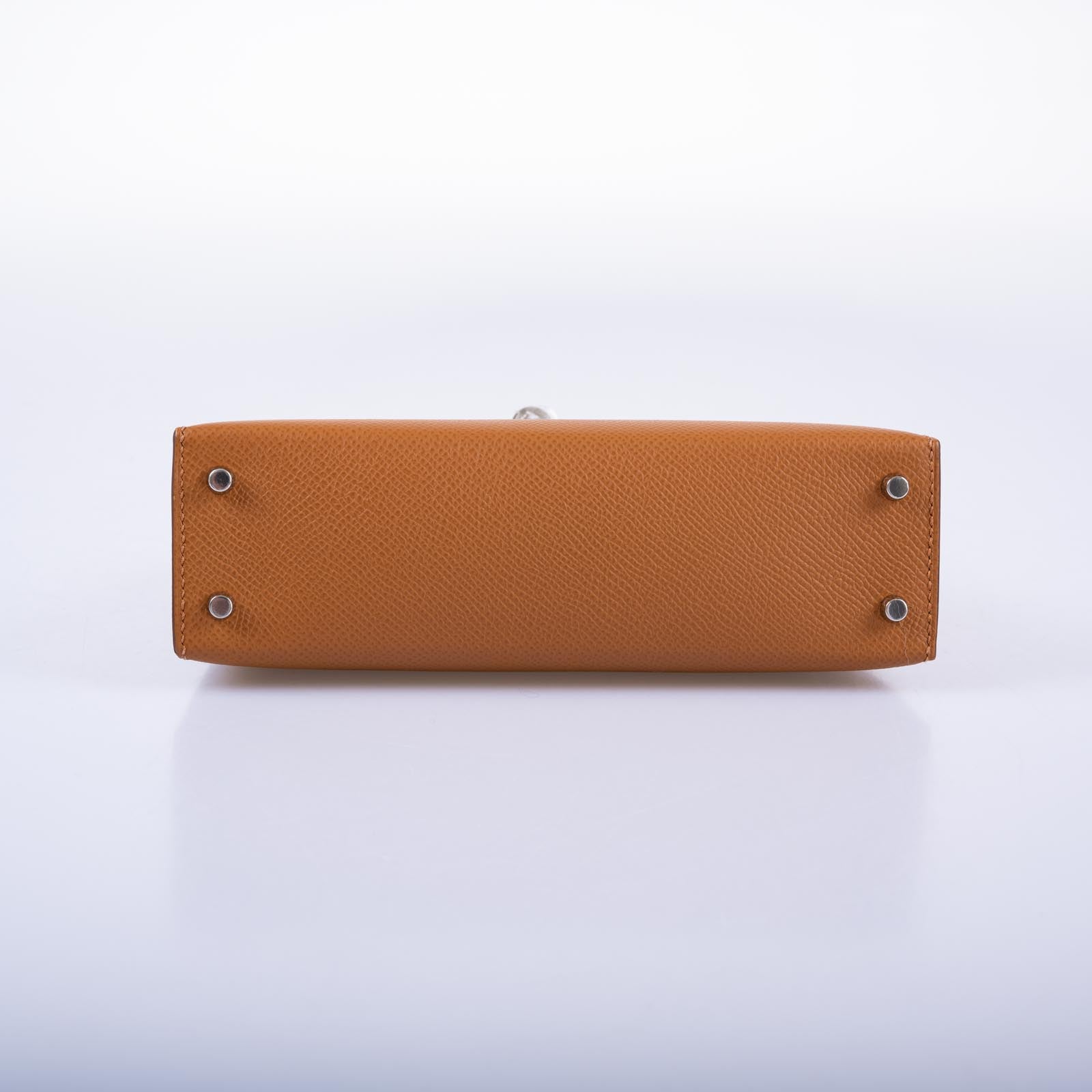 Hermès Mini Kelly 20 Tricolor Gold, Nata, and Black Epsom Palladium Hardware