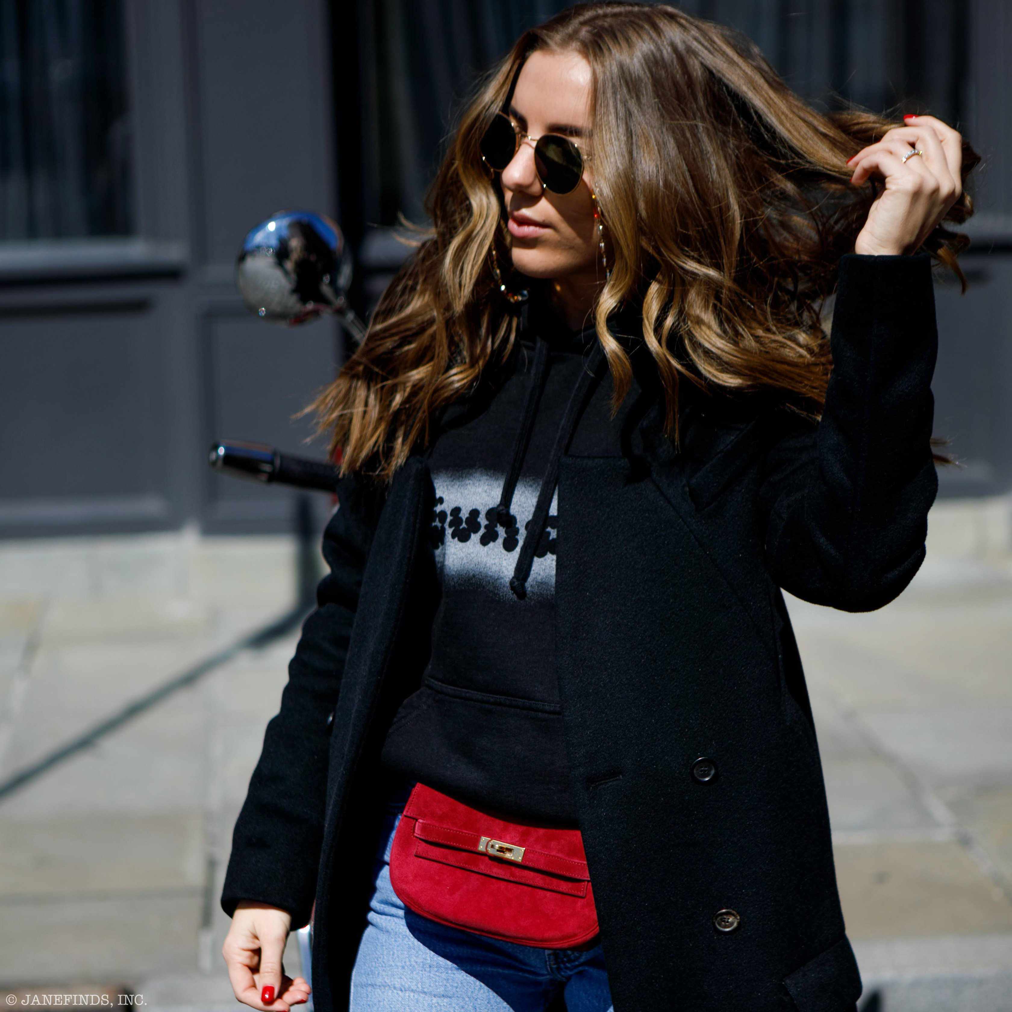 Hermès Mini Kelly Banana Belt Bag Framboise Doblis Suede Gold Hardware