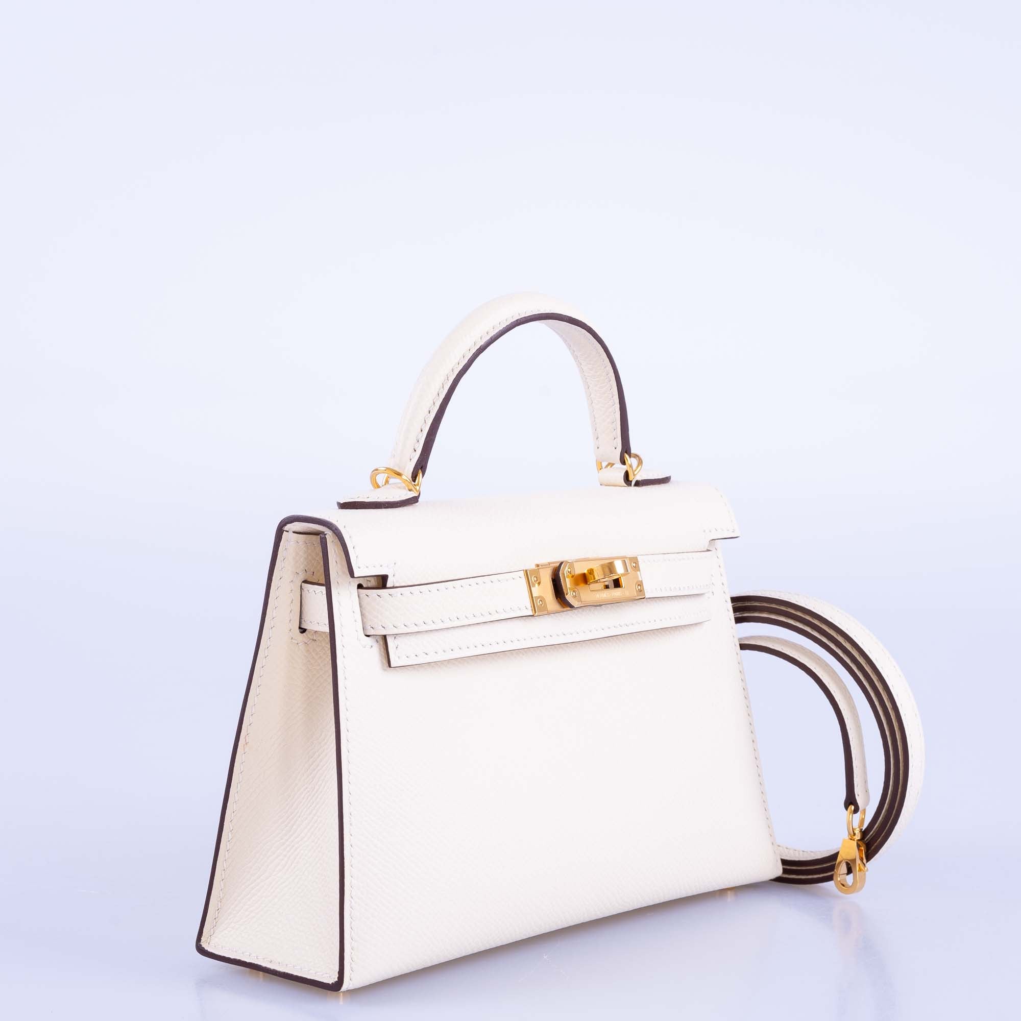 Hermès Mini Kelly II 20 Sellier Nata Epsom Gold Hardware