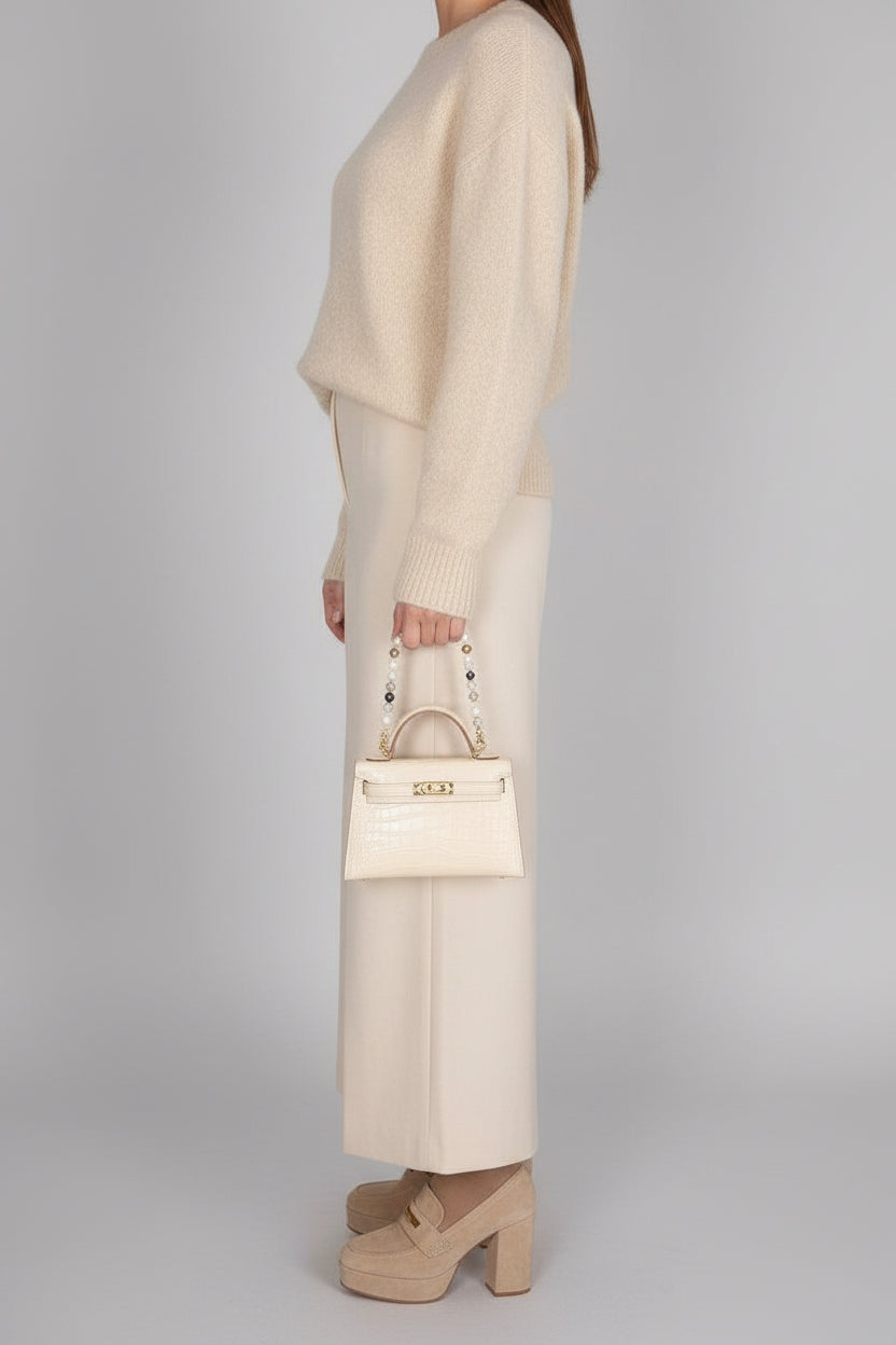 Hermès Mini Kelly II 20 Sellier Vanille Matte Alligator Gold Hardware