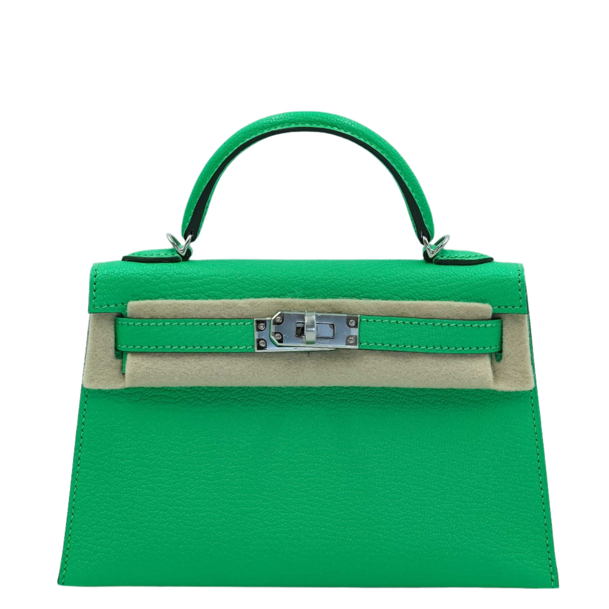 Hermès Mini Kelly II Sellier 20 Vert Comics Chèvre Mysore Palladium Hardware