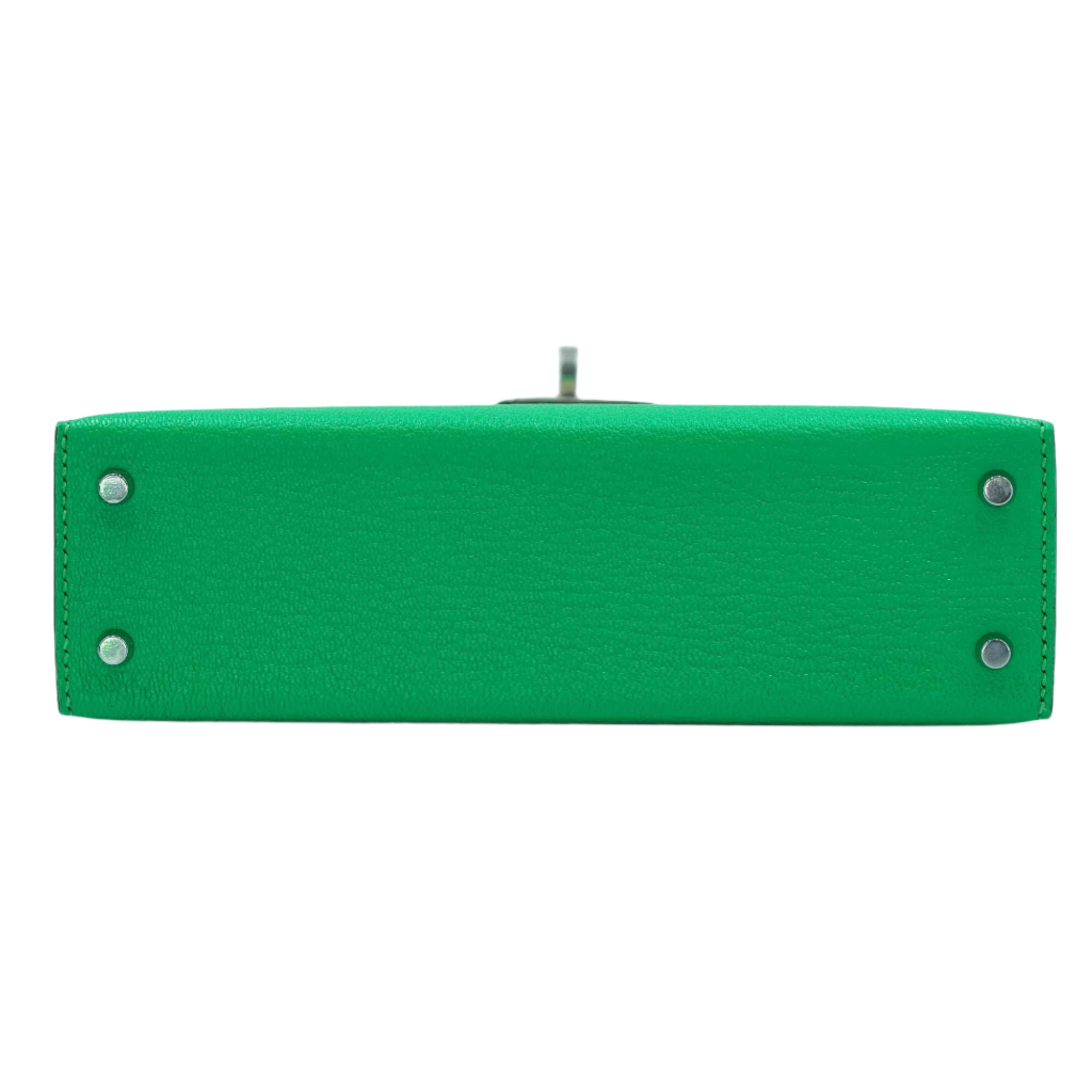 Hermès Mini Kelly II Sellier 20 Vert Comics Chèvre Mysore Palladium Hardware