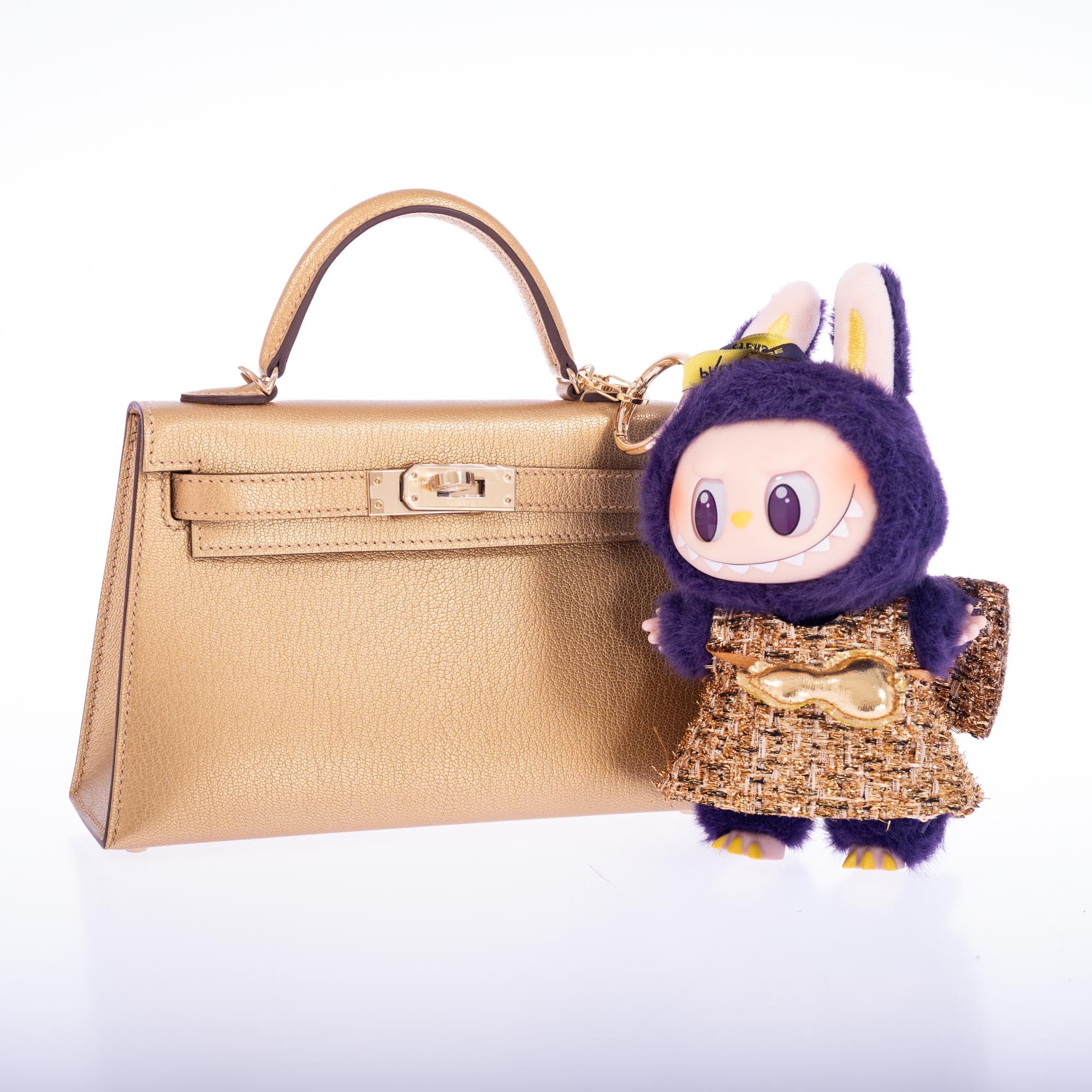 Hermès Mini Kelly II Sellier Doré Chèvre Chamkilight Gold Hardware