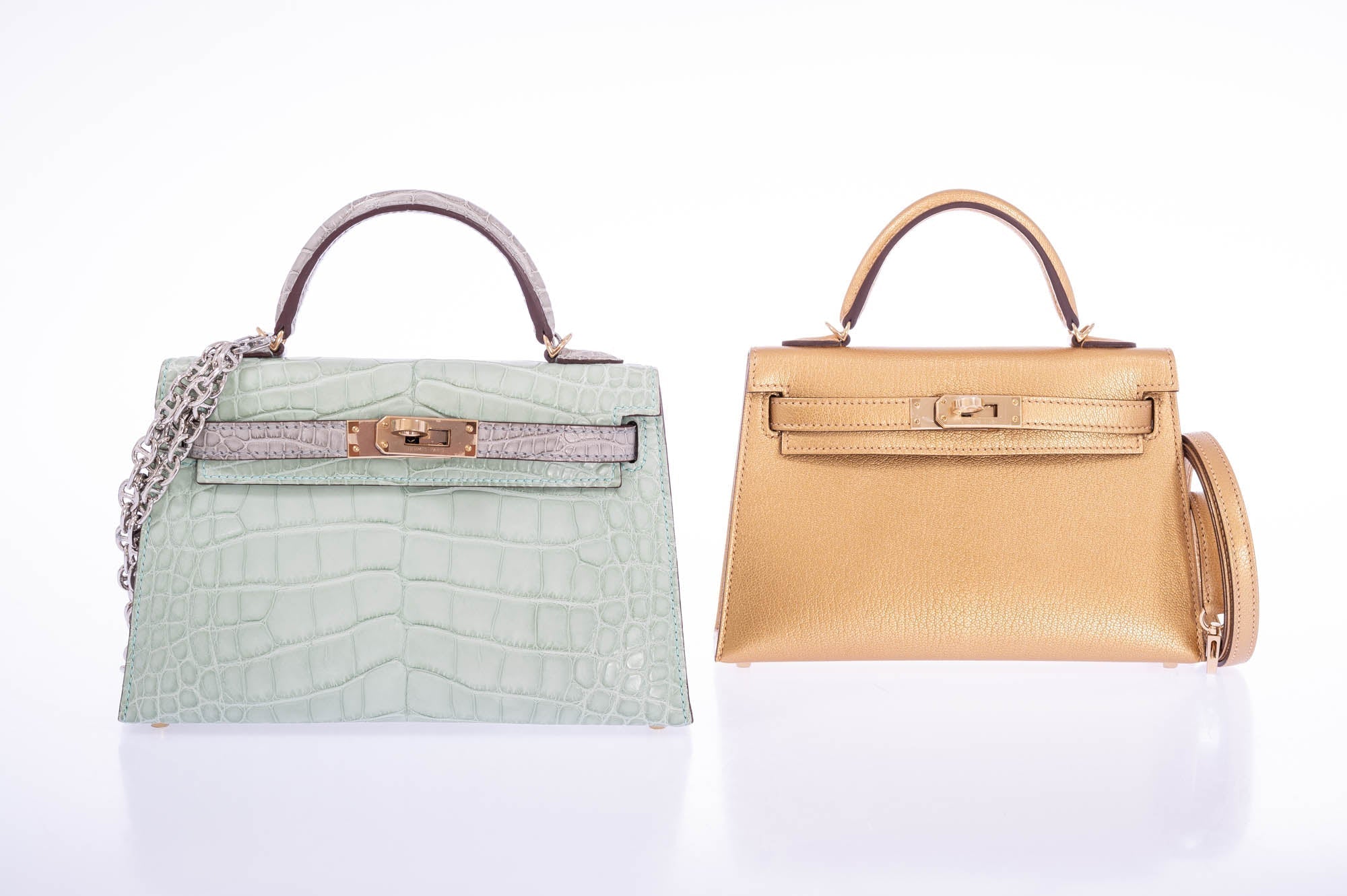 Hermès Mini Kelly II Sellier Doré Chèvre Chamkilight Gold Hardware