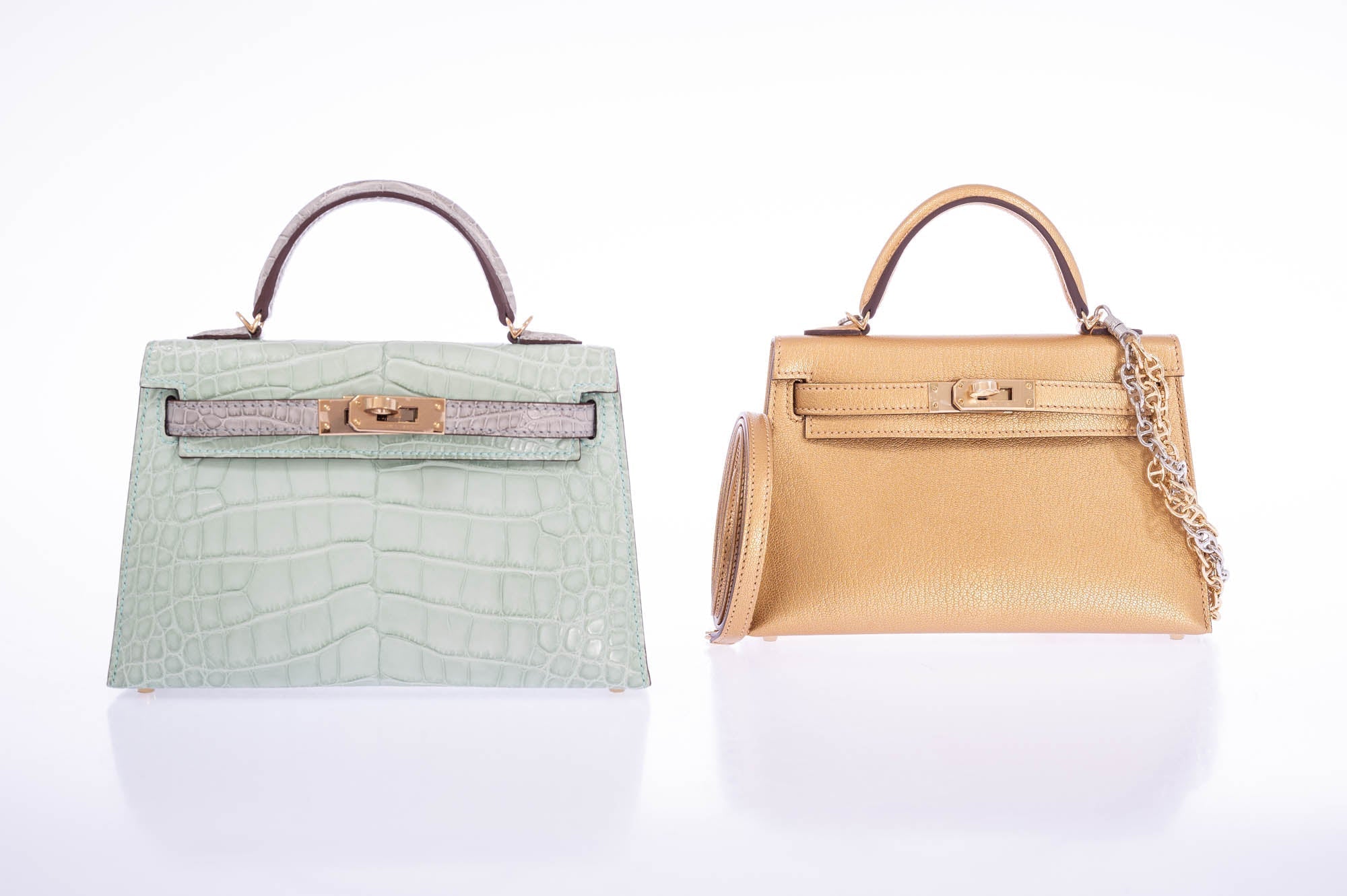 Hermès Mini Kelly II Sellier Doré Chèvre Chamkilight Gold Hardware