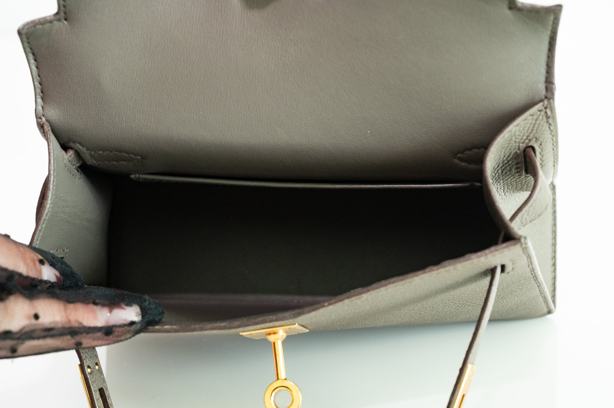 Hermès Mini Kelly II Sellier Etain Epsom Gold Hardware