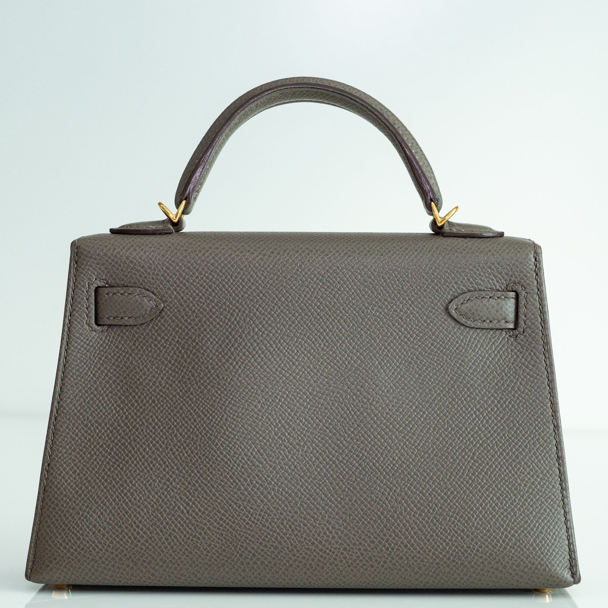 Hermès Mini Kelly II Sellier Etain Epsom Gold Hardware