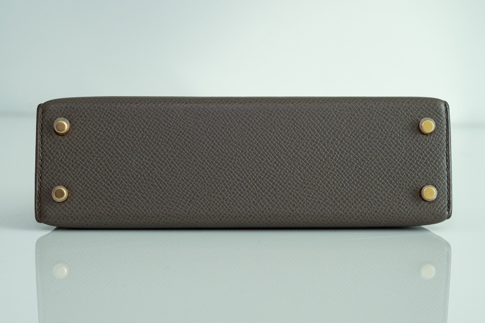 Hermès Mini Kelly II Sellier Etain Epsom Gold Hardware