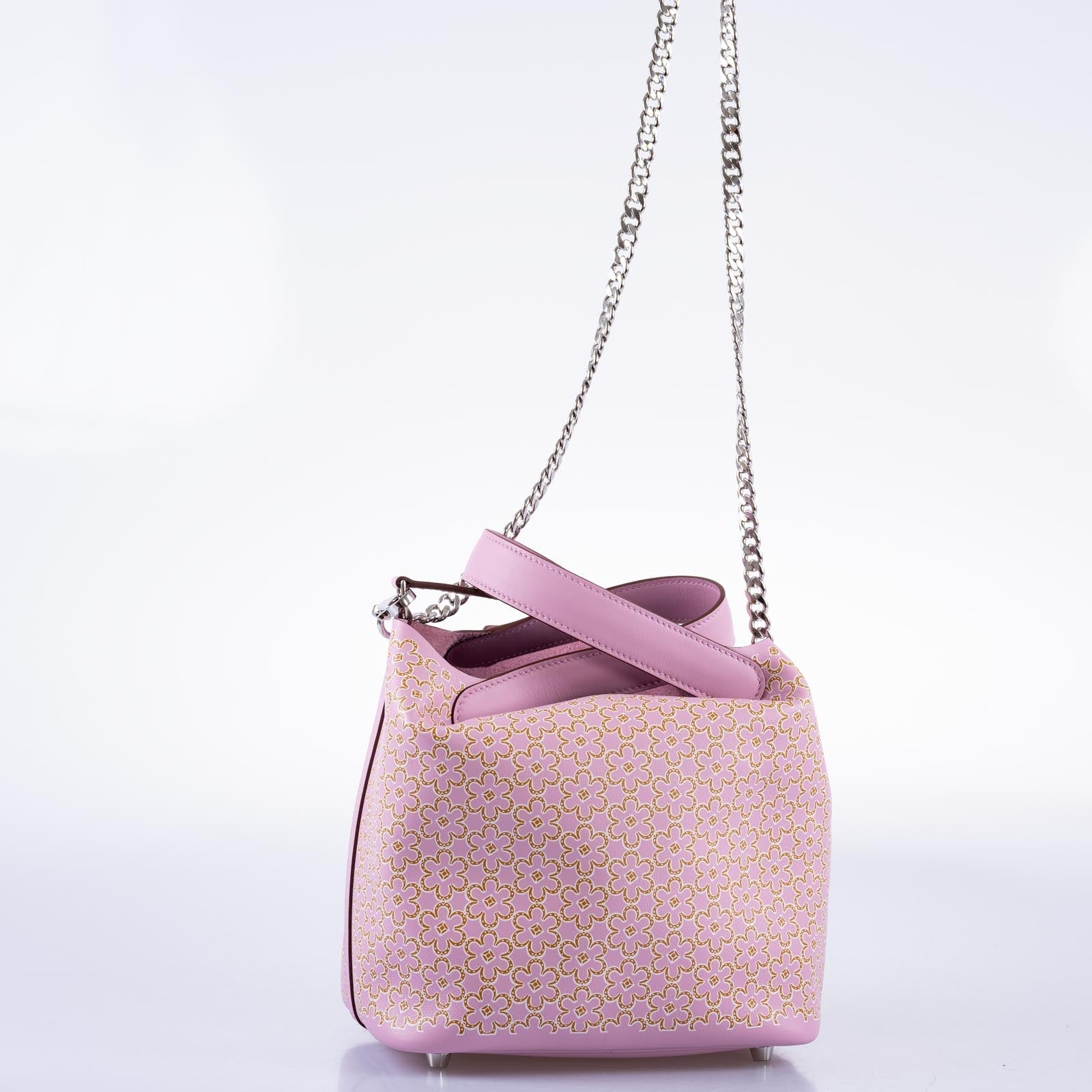 Hermès Mini Lucky Daisy Picotin Lock 18 Mauve Sylvestre Swift Palladium Hardware