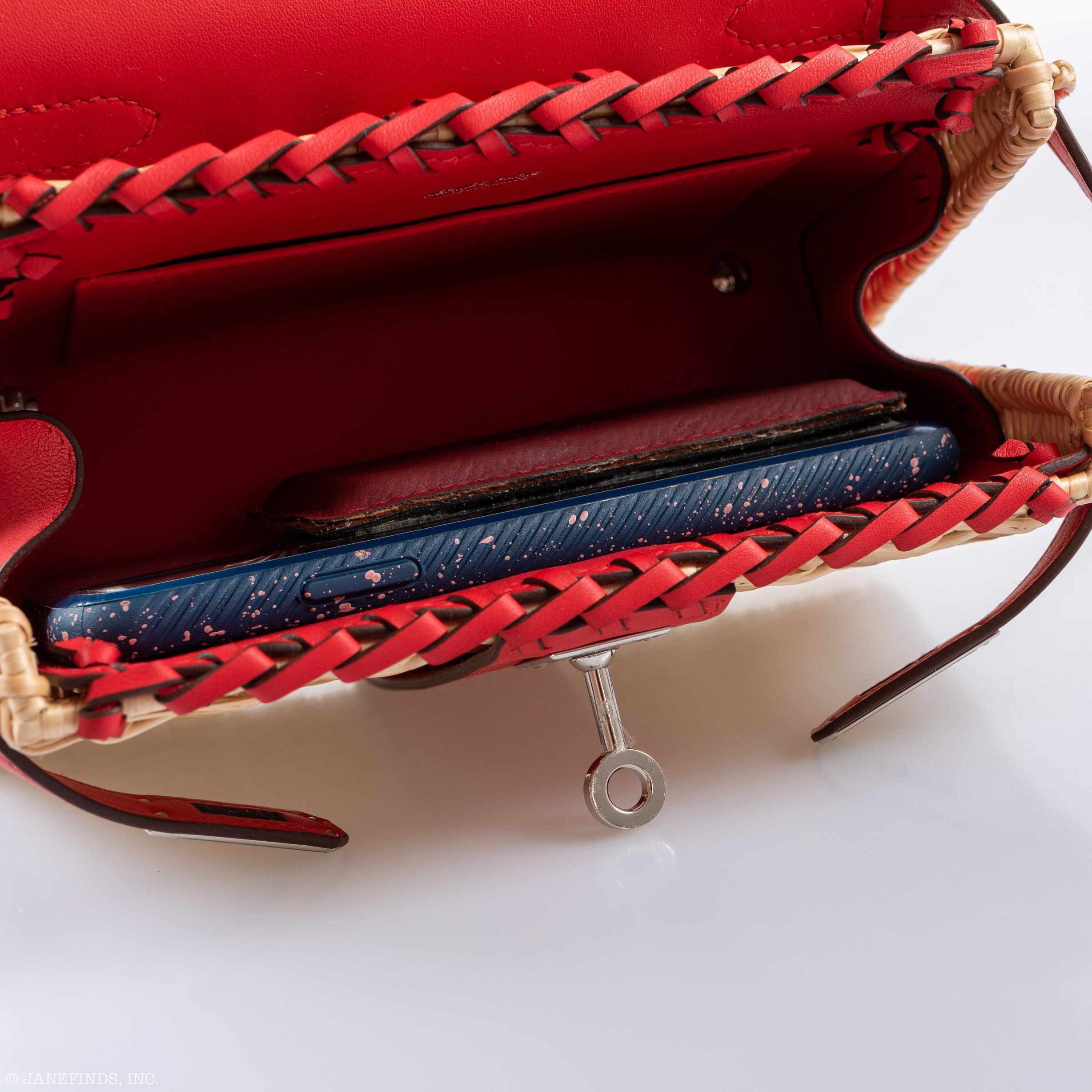 Hermès Mini Picnic Kelly 20 Rouge de Coeur Swift and Osier Wicker Palladium Hardware