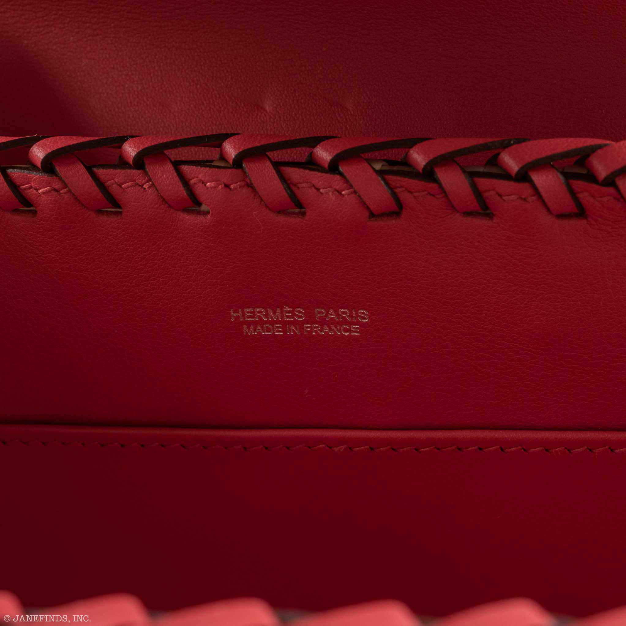 Hermès Mini Picnic Kelly 20 Rouge de Coeur Swift and Osier Wicker Palladium Hardware