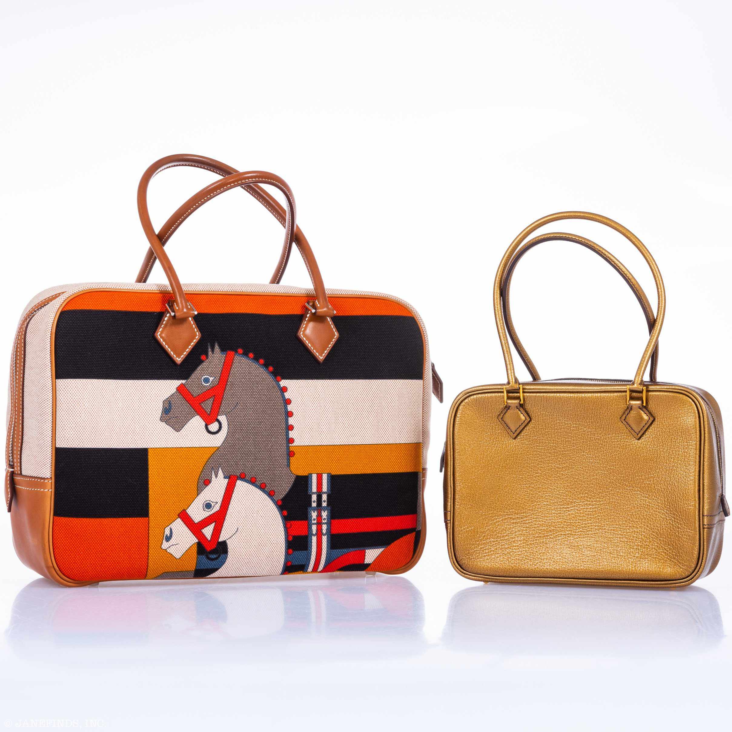 Hermès Mini Plume 20 Metallic Dark Gold Chevre Gold Hardware
