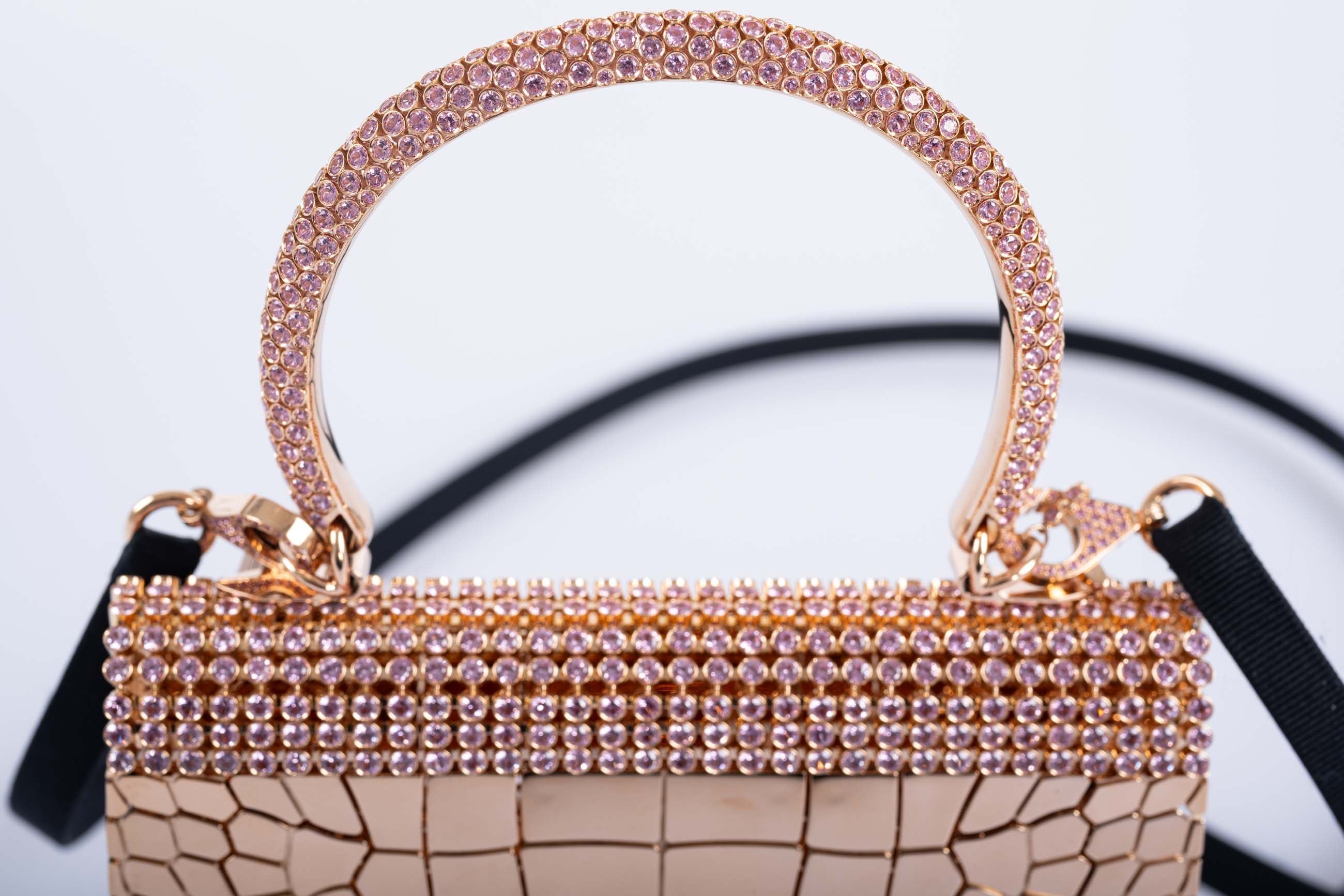 Hermès Mini Sac Bijou Kelly 18K Rose Gold 80ct Pink Sapphire Pierre Hardy